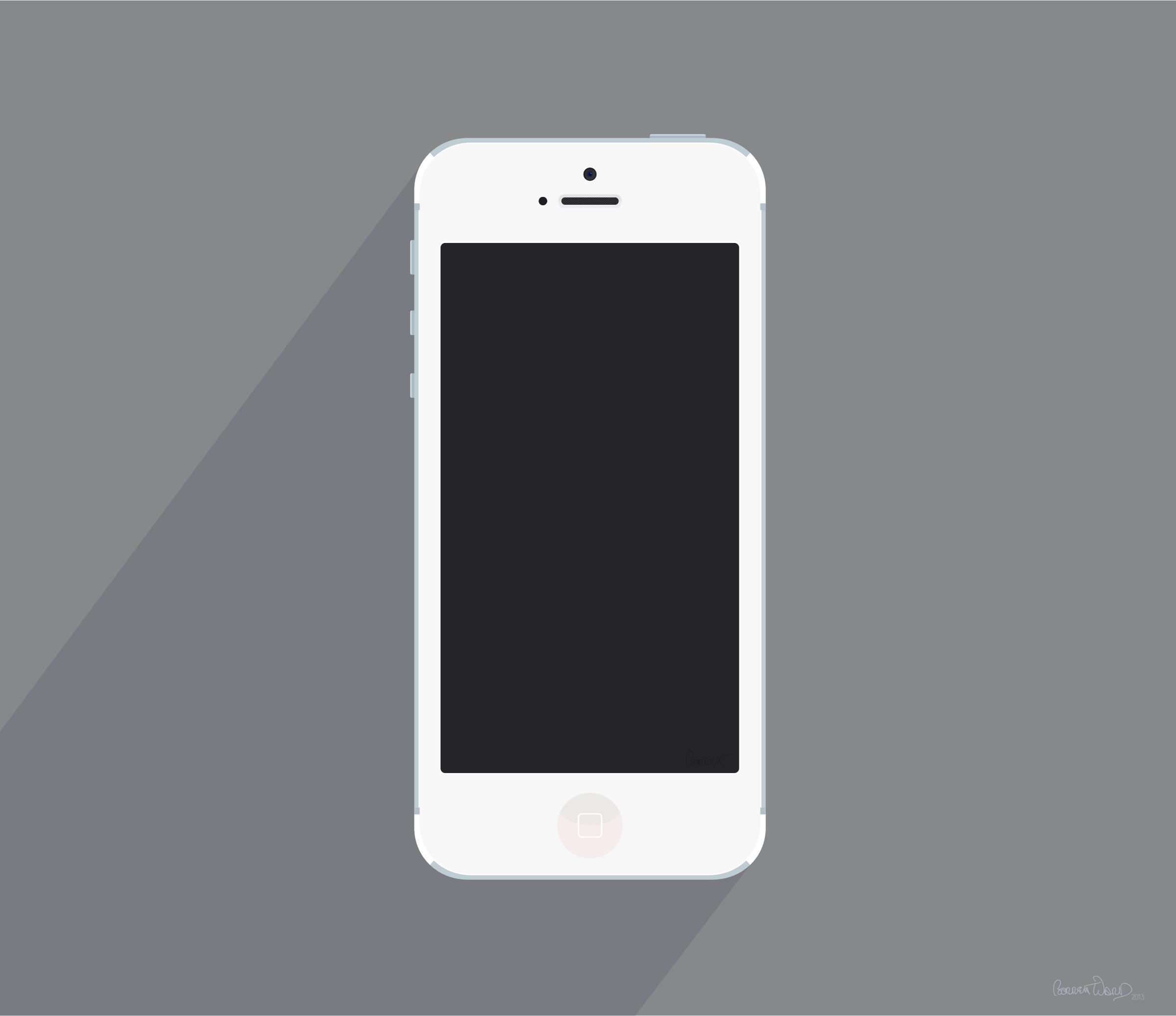 White iPhone 5 PNG icons