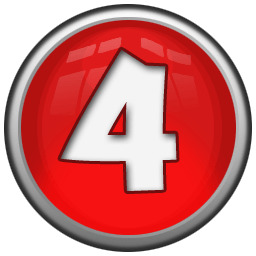 White Number 4 In Red Circle icons
