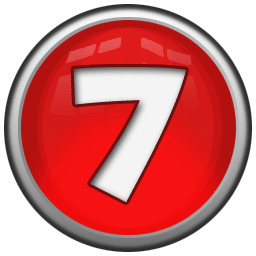 White Number 7 In Red Circle png