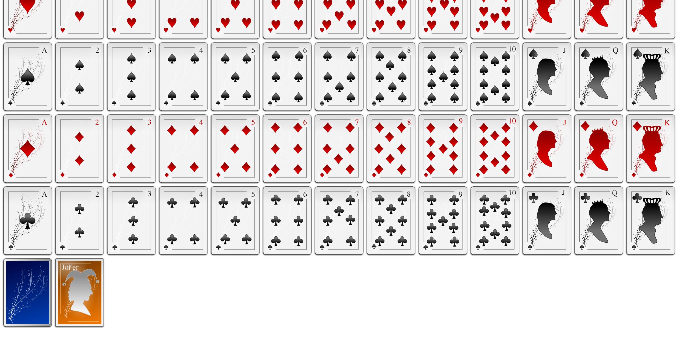 White Oxygen Playing Card Faces png