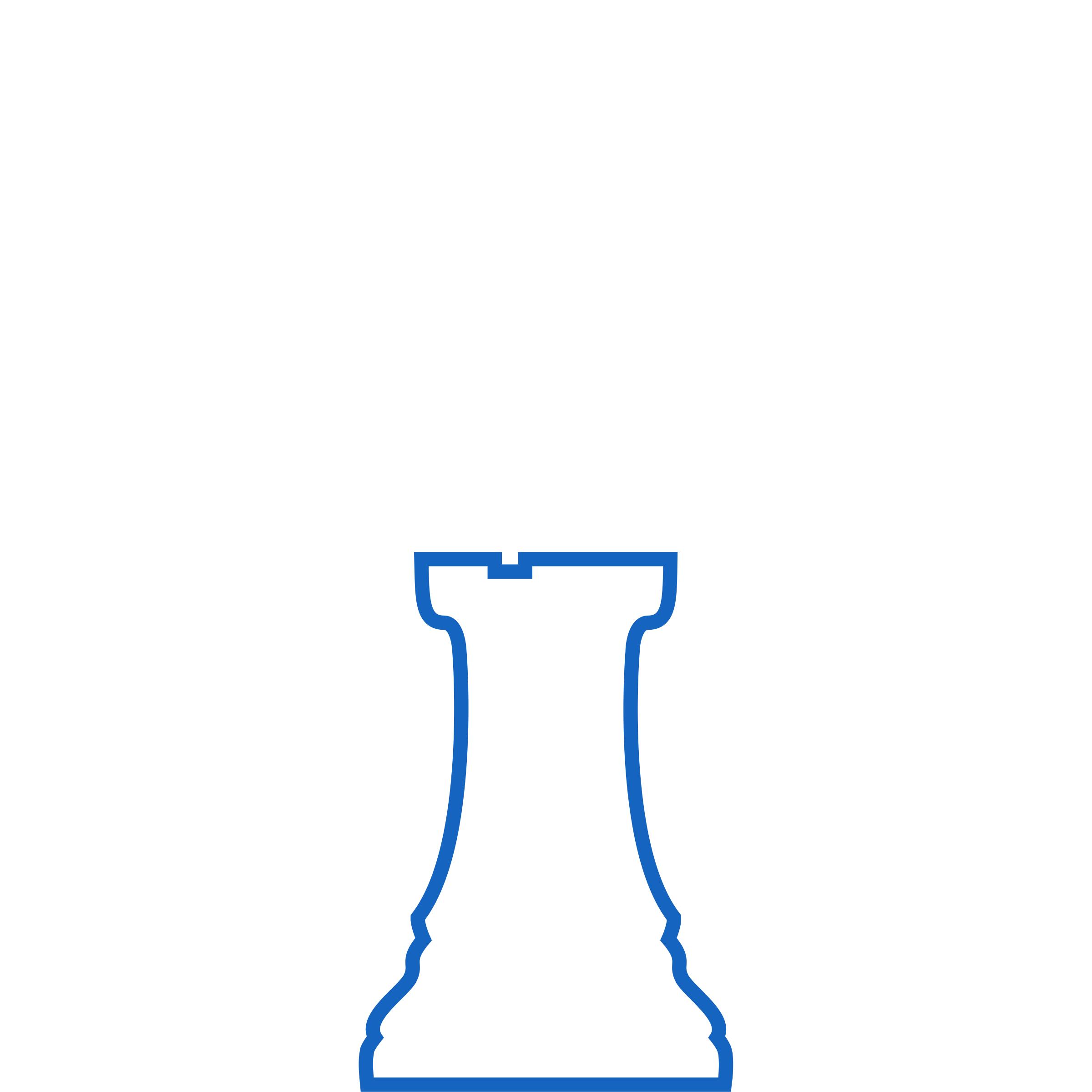 White Silhouette Staunton Chess Piece – Rook / Torre png
