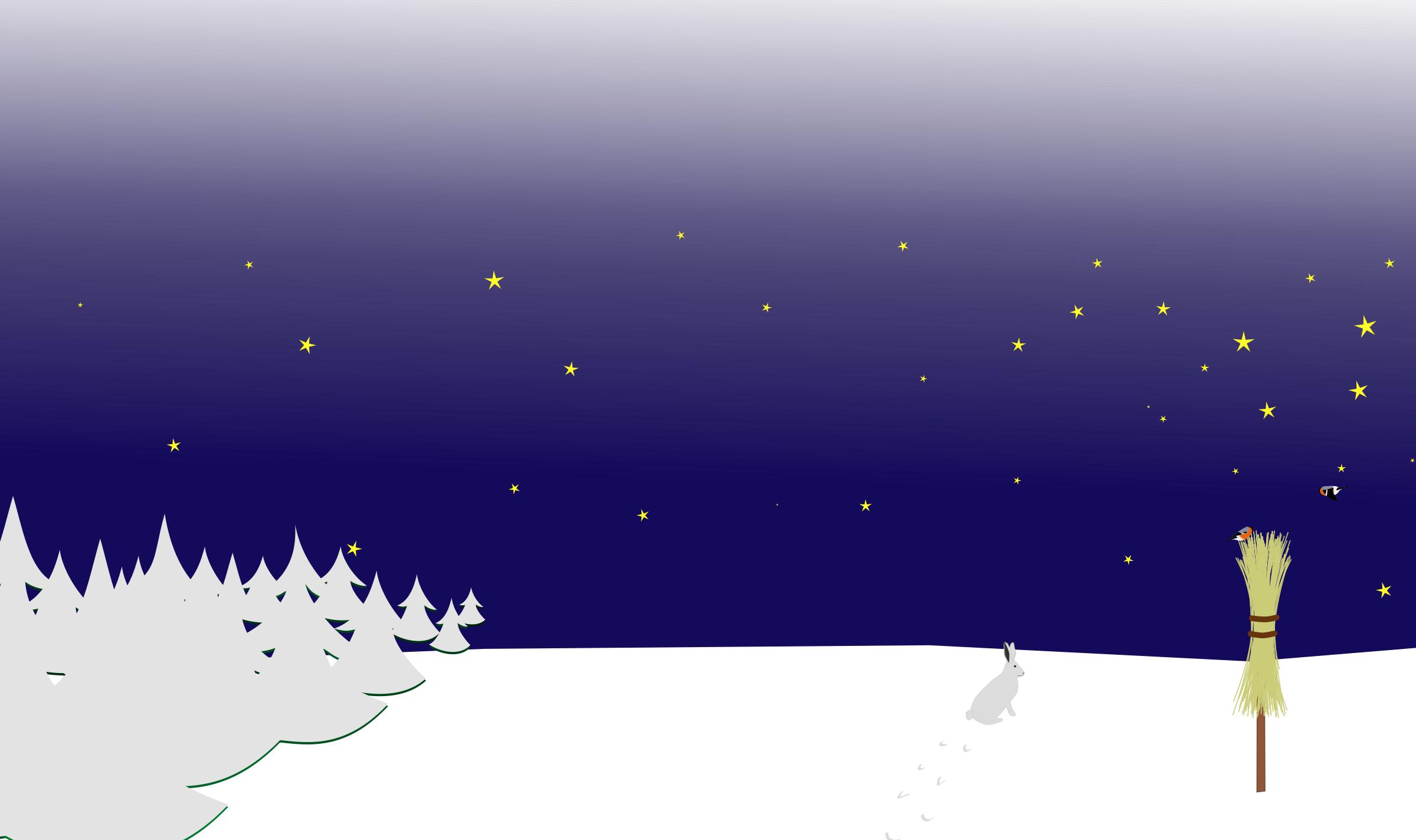 Winter night scene PNG icons