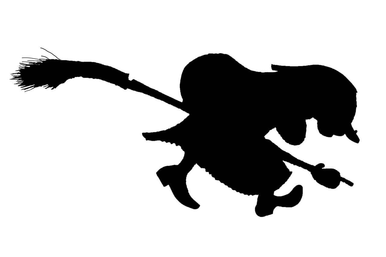 Witch on Broom Silhouette png icons