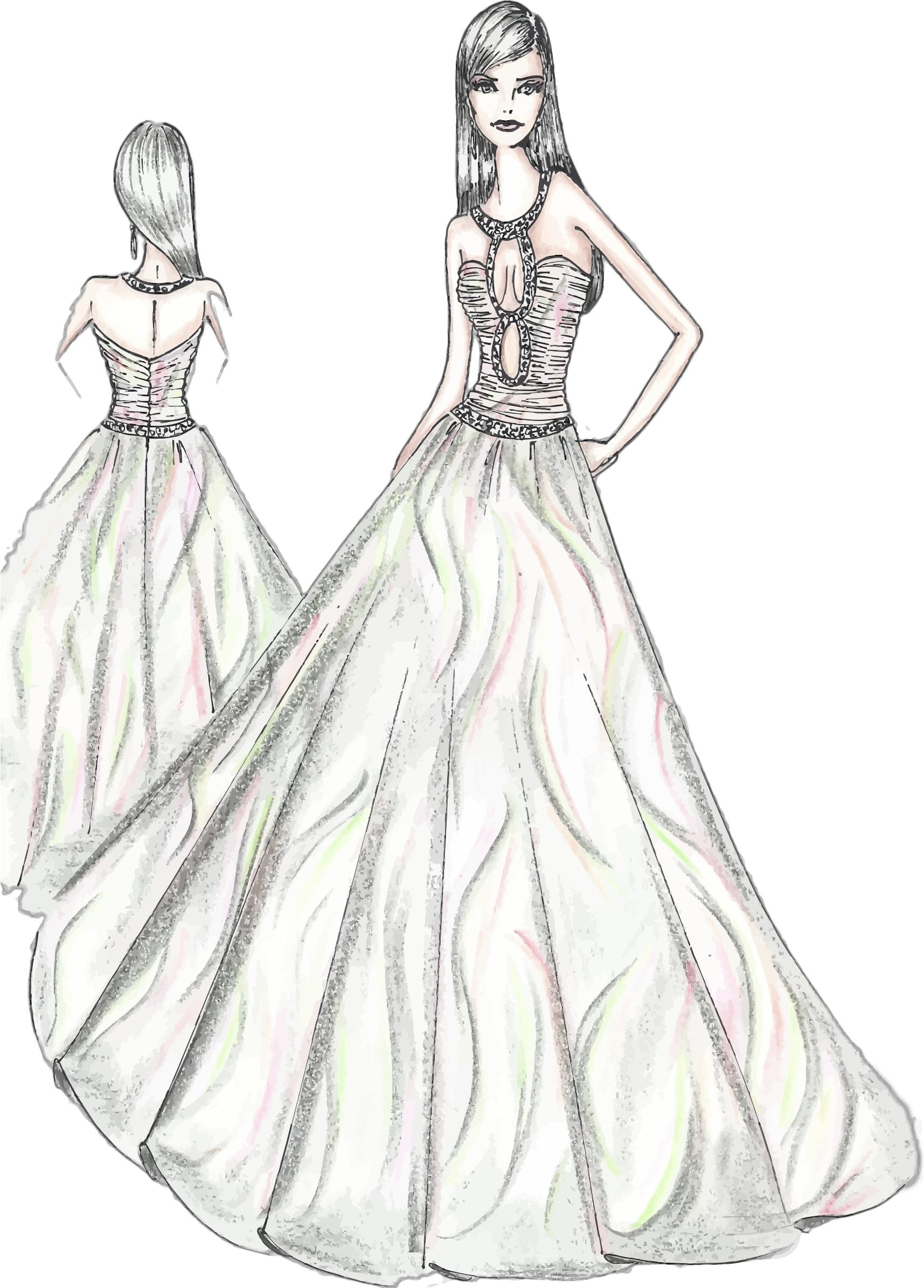 woman fashion dress sketch icons png free png and icons downloads