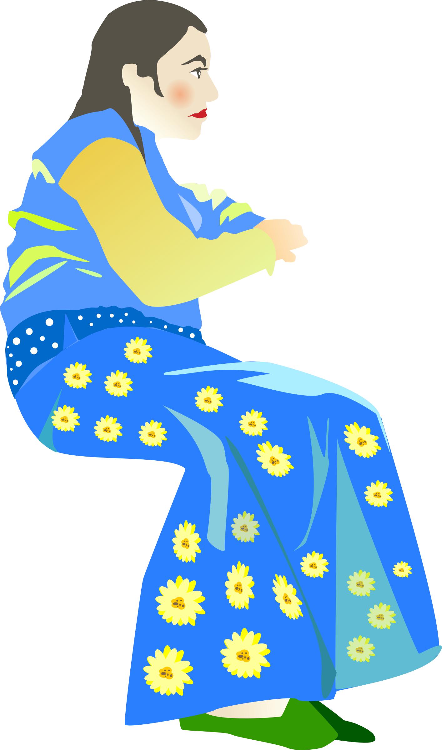 Woman in a Blue Dress png