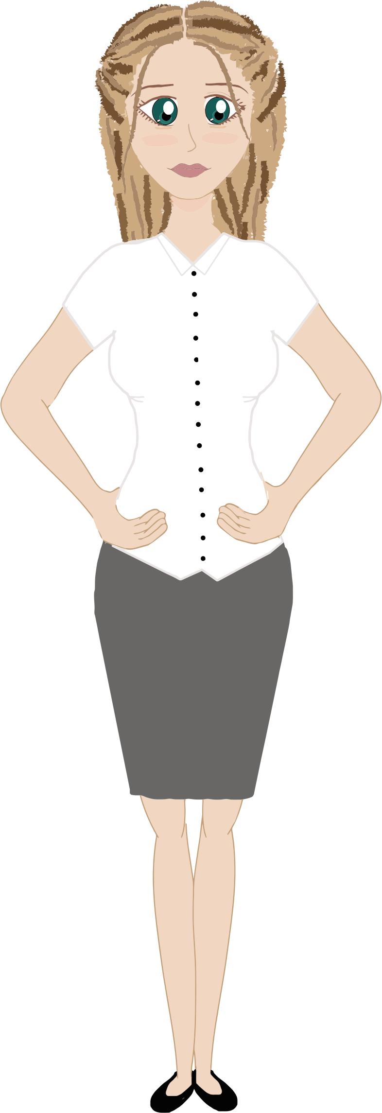 Woman Character hands on Hips PNG icons