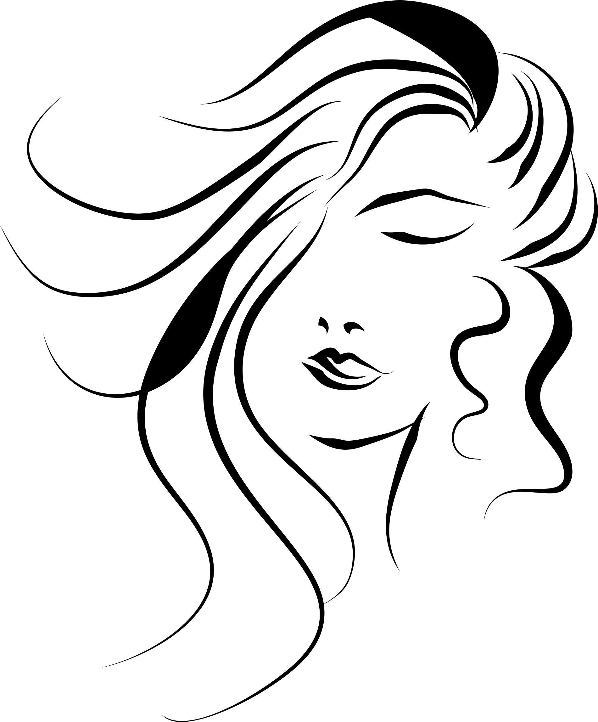 Woman's Face Line Art PNG icons