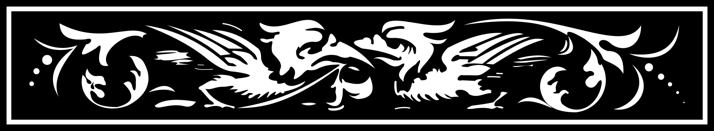 Woodcut Banner - Fighting Birds png