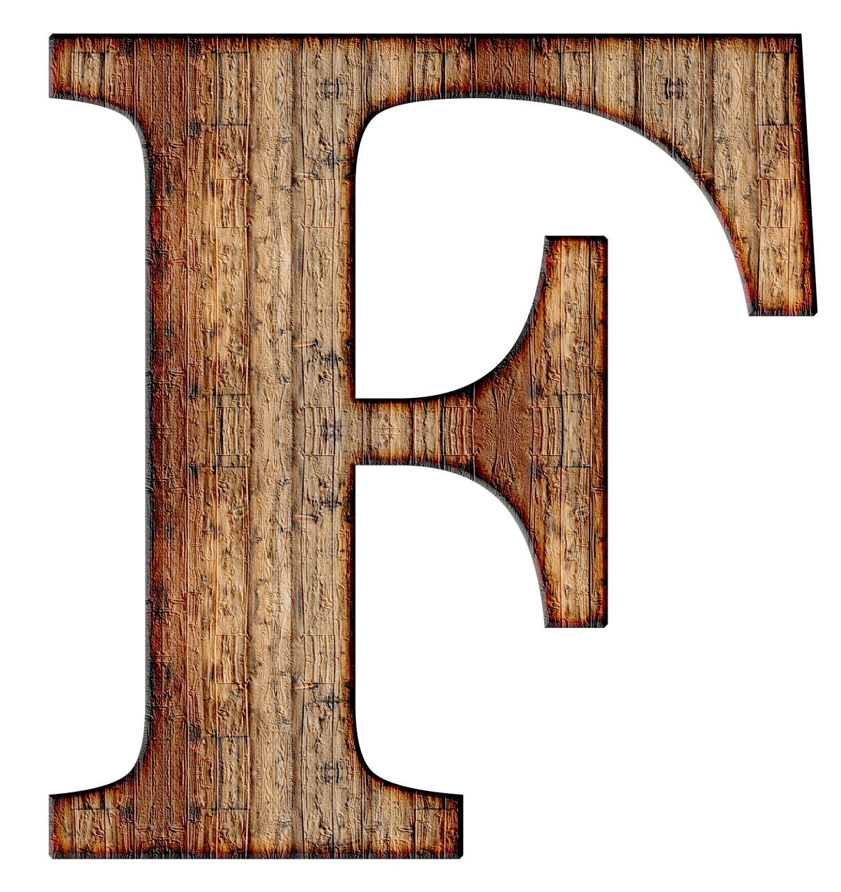 Wooden Capital Letter F icons