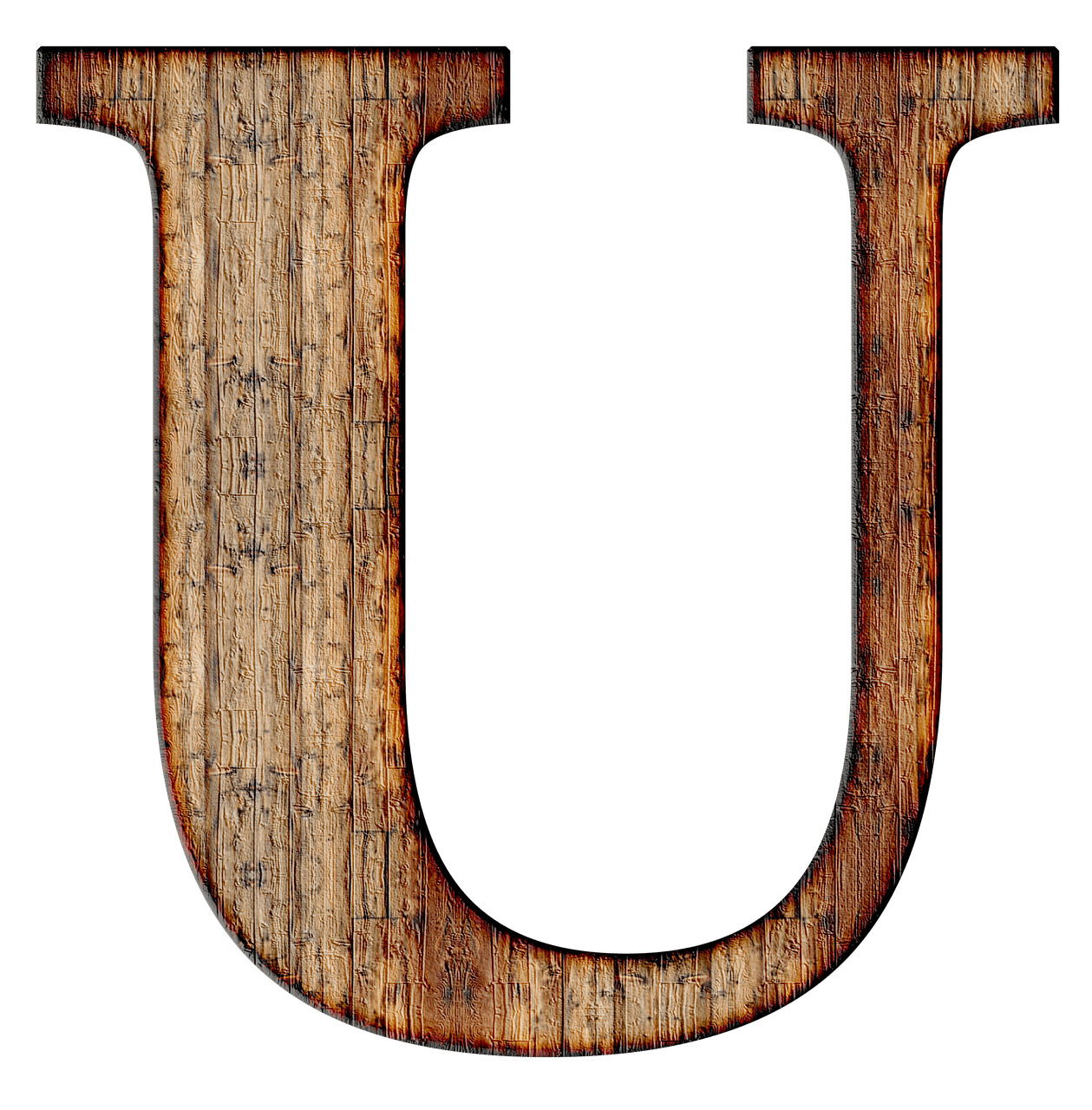 Wooden Capital Letter U icons