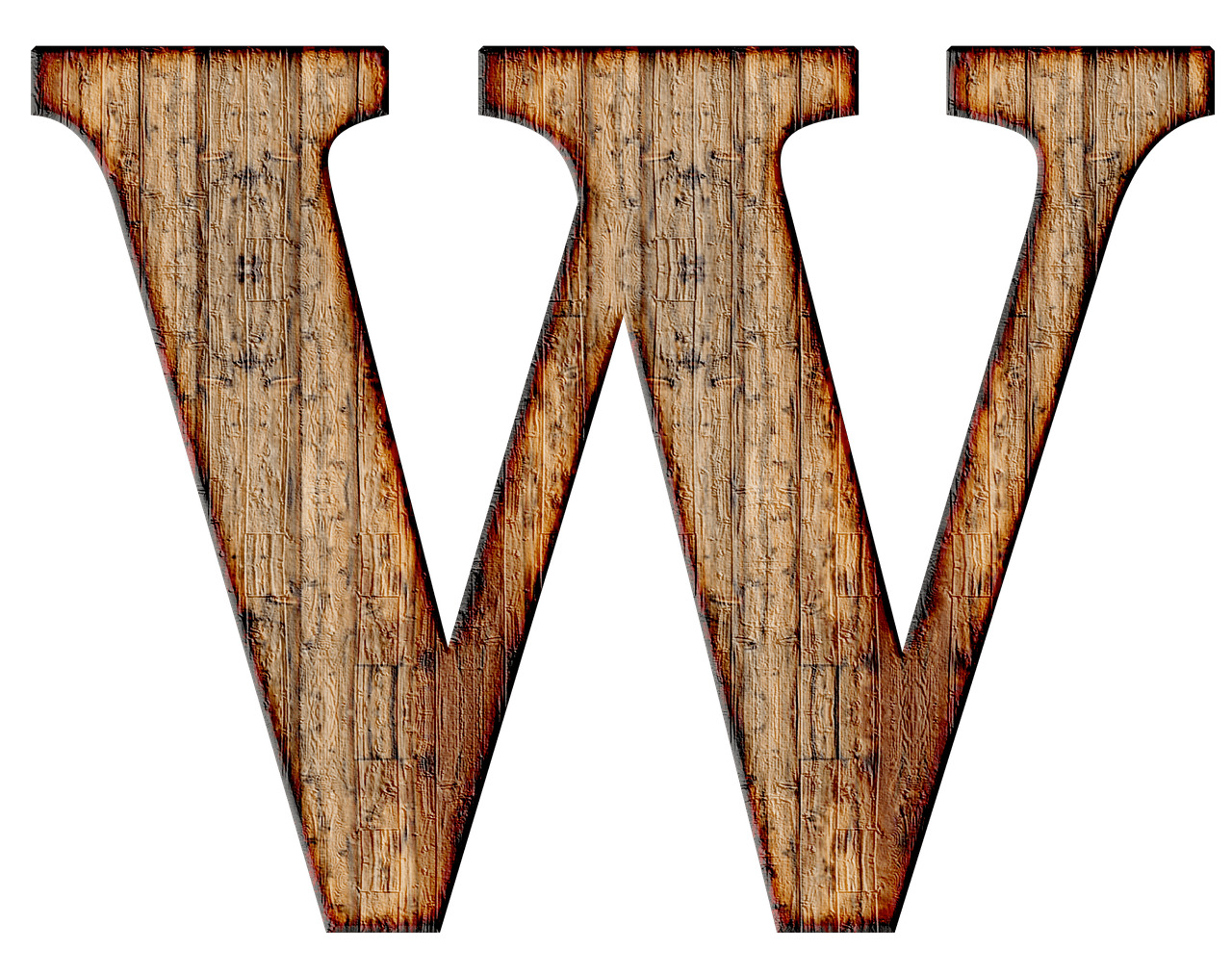 Wooden Capital Letter W icons
