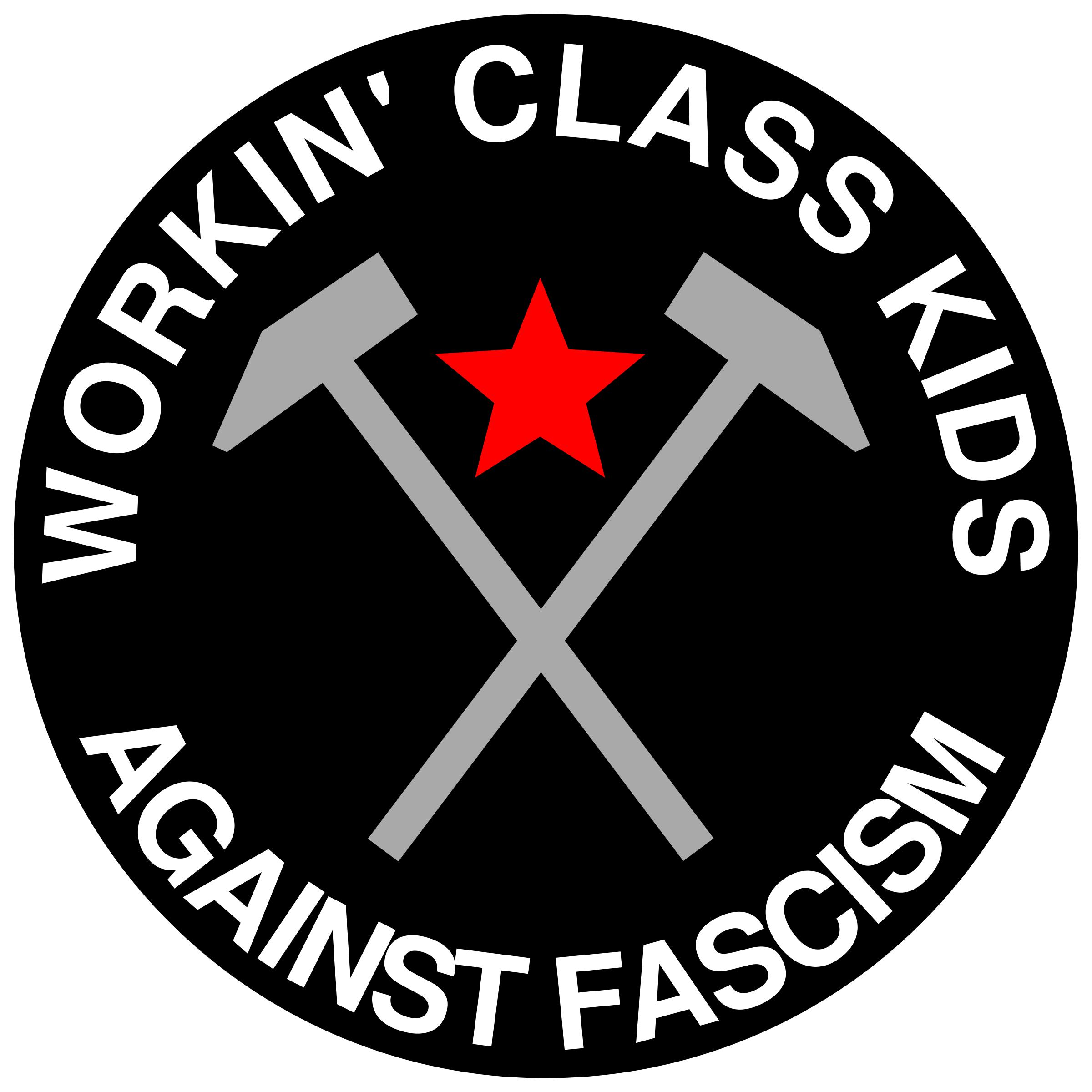 workin class kids against fascism png