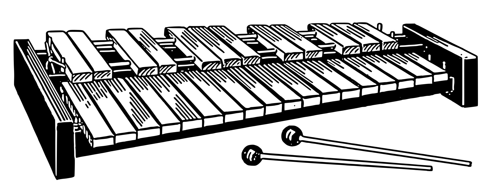 Xylophone Black and White Clipart png icons