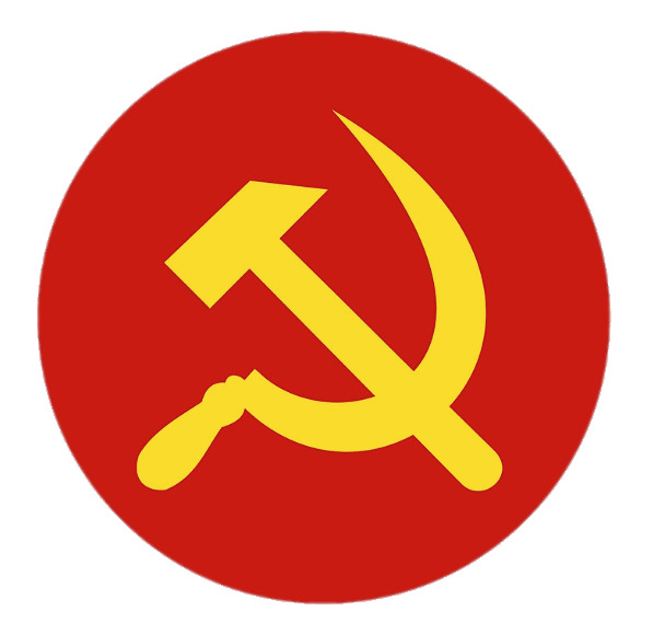 Yellow Hammer and Sickle In Red Circle png