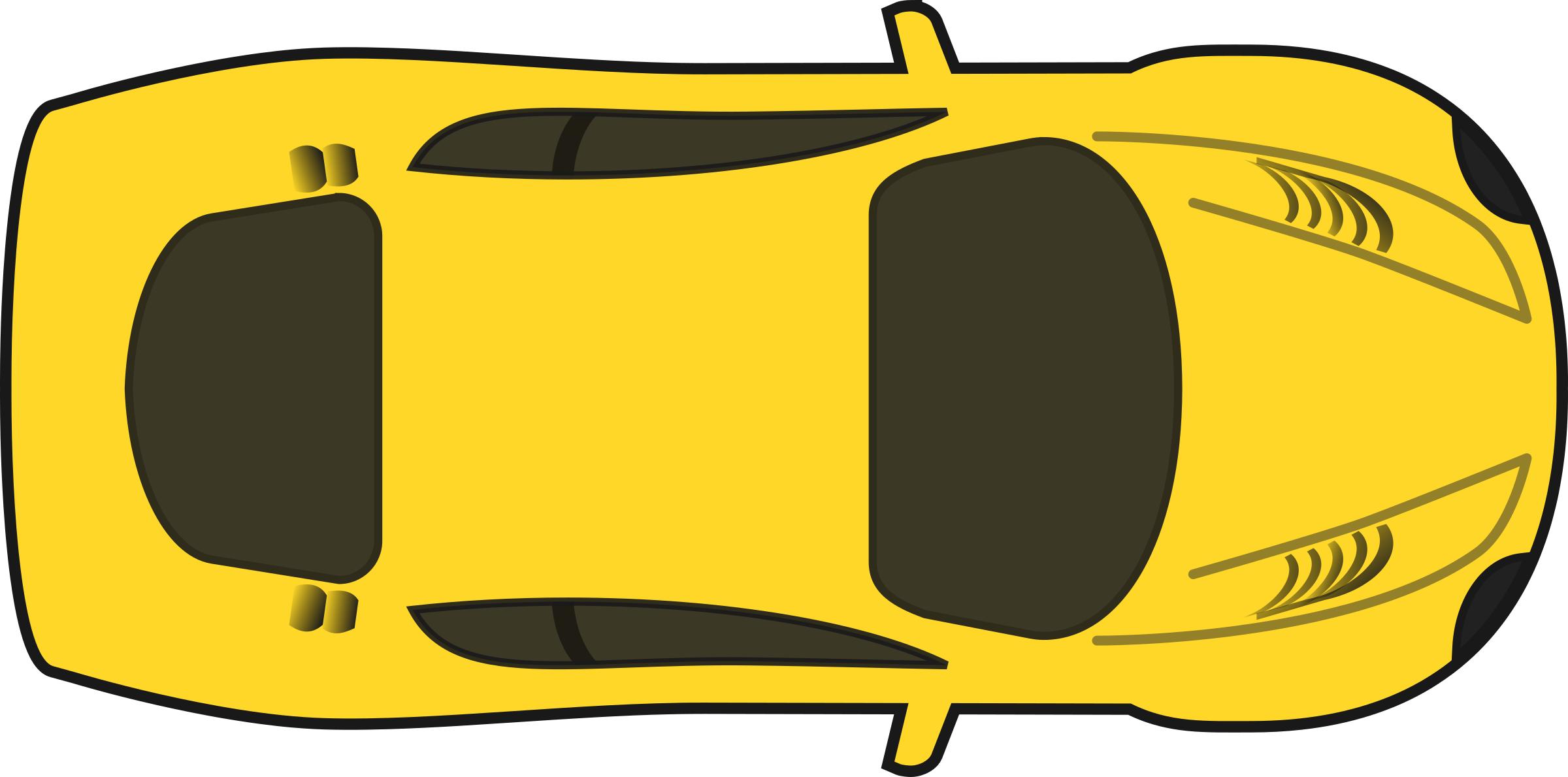Yellow Racing Car (Top View) png