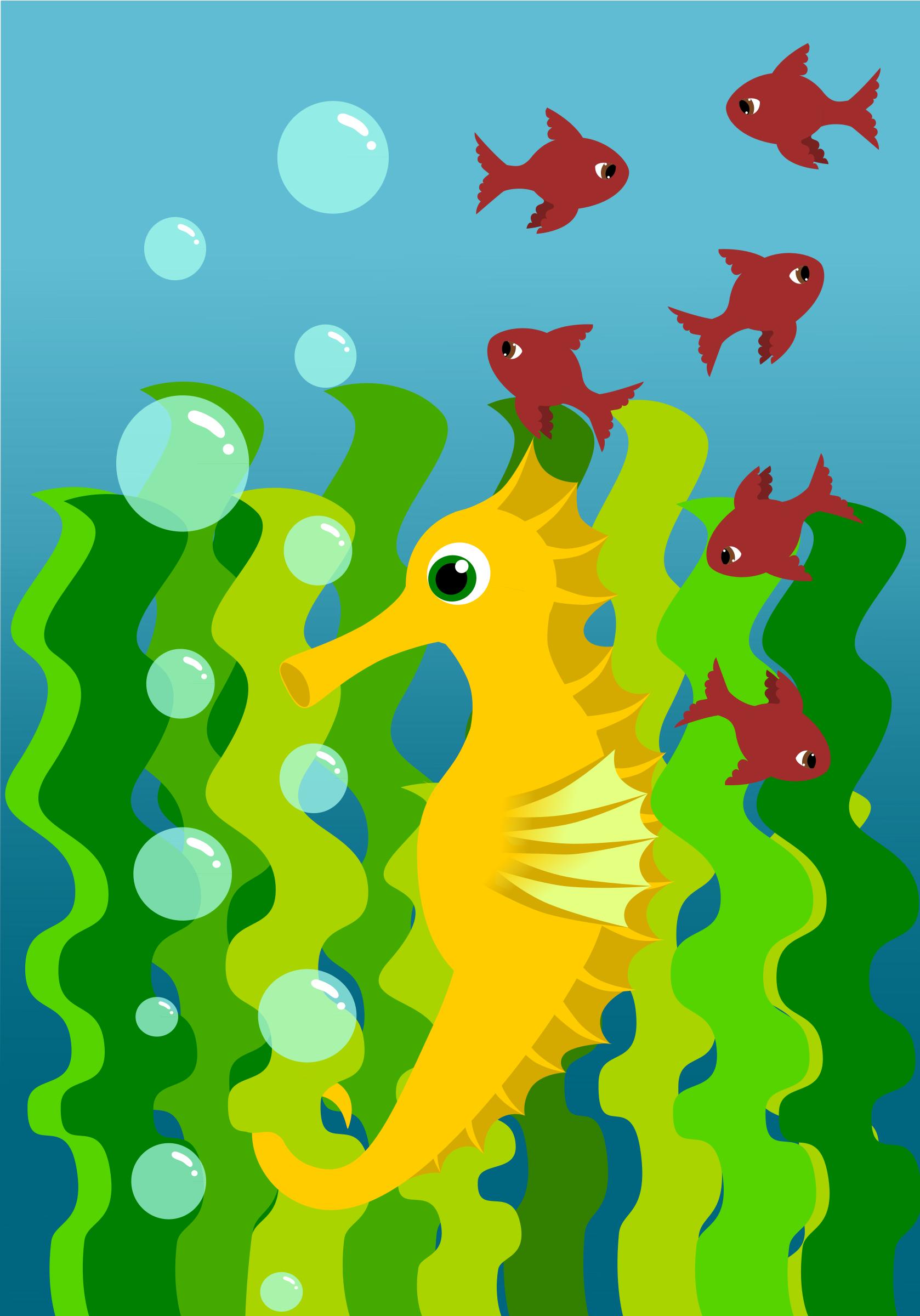 yellow seahorse png