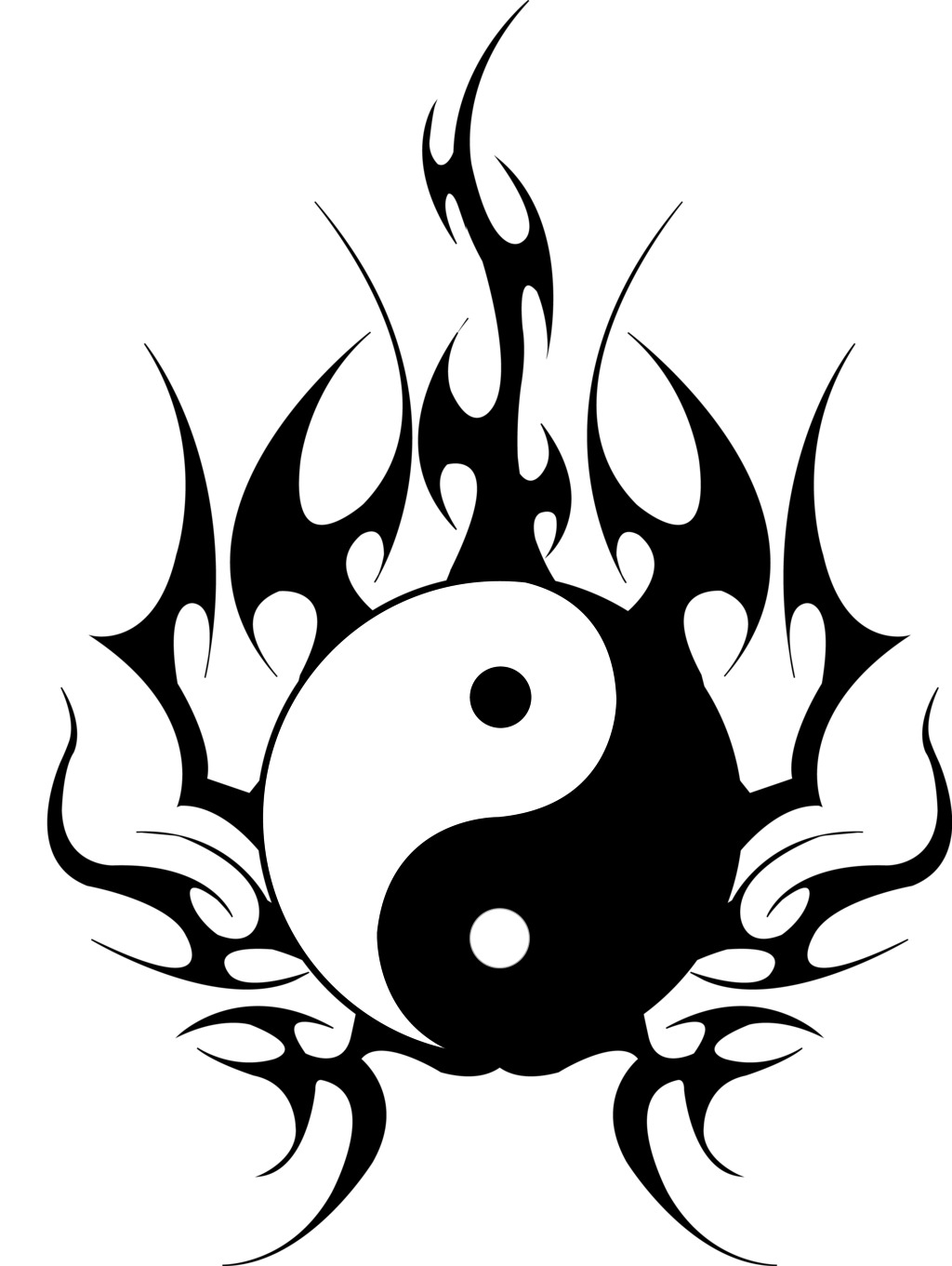 Ying Yang Tattoo Flames icons