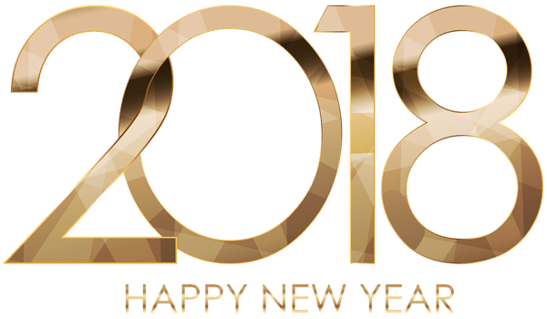2018 Happy New Year Golden Letters Clip arts