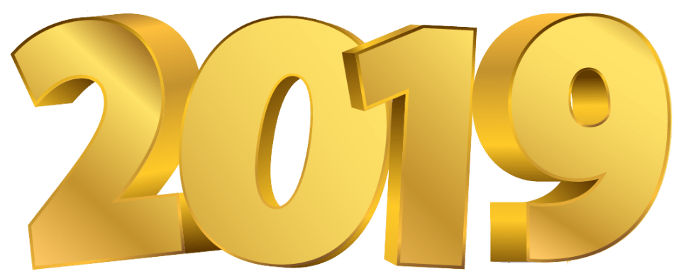 2019 Golden Digits Happy New Year PNG images