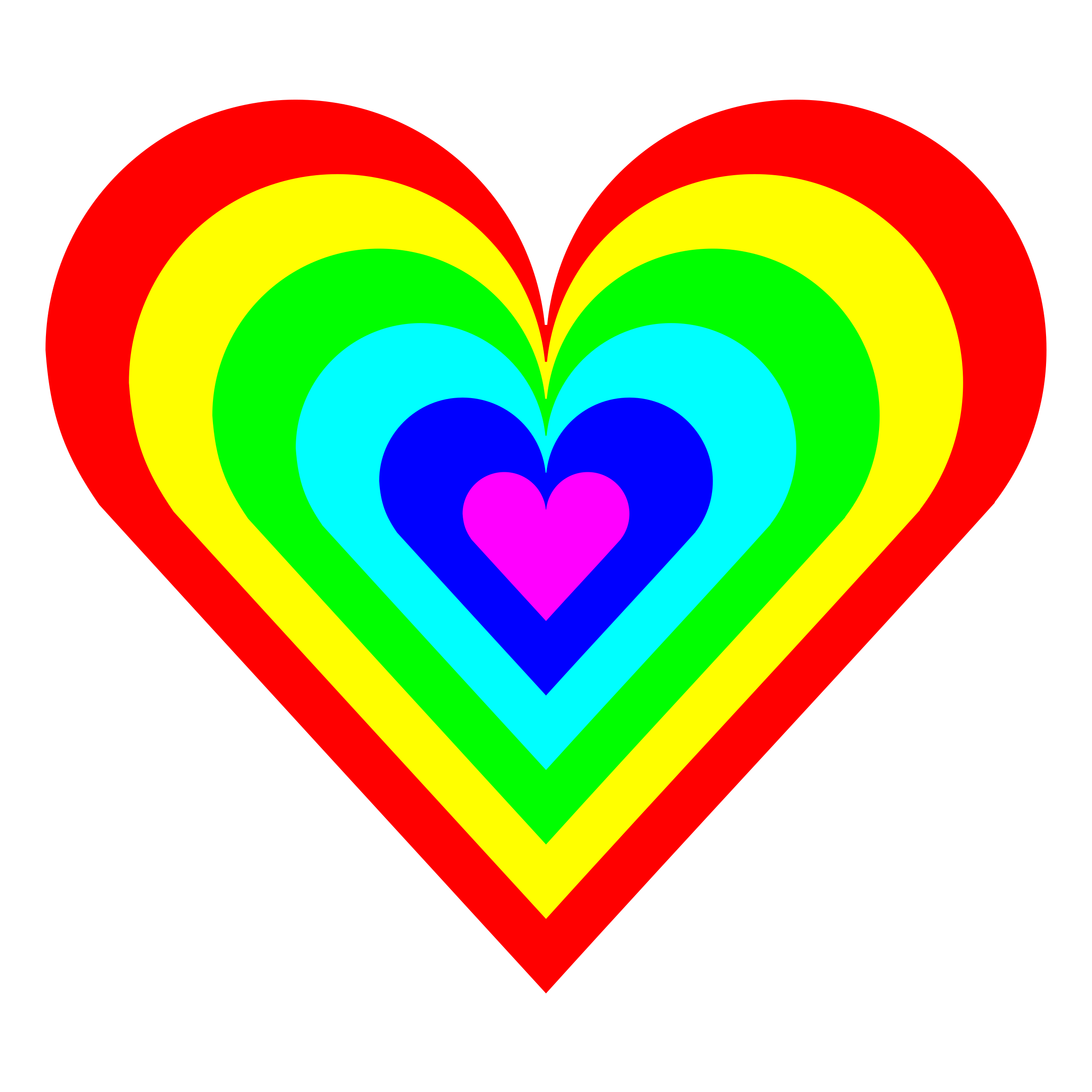 6 color heart PNG icon