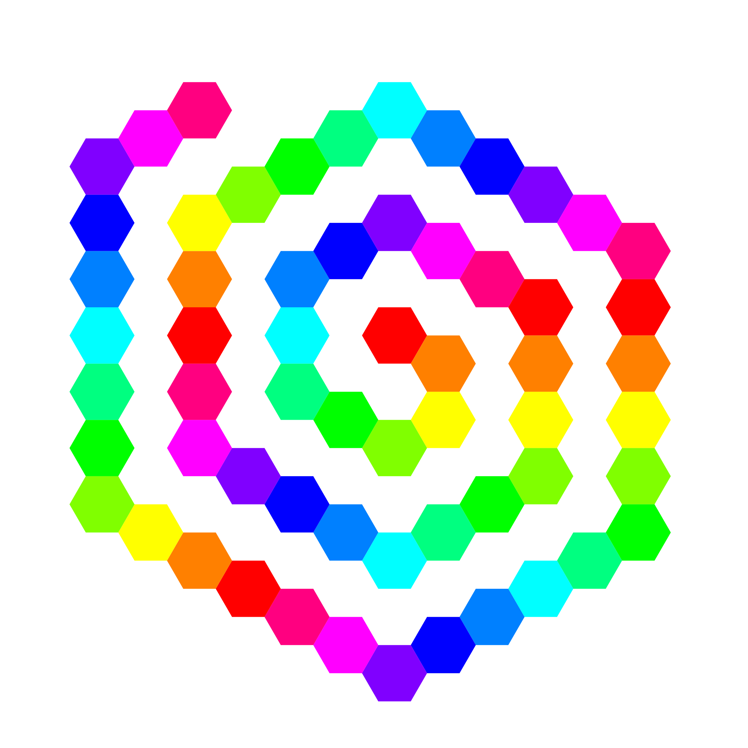 60 hexagon spiral Clip arts