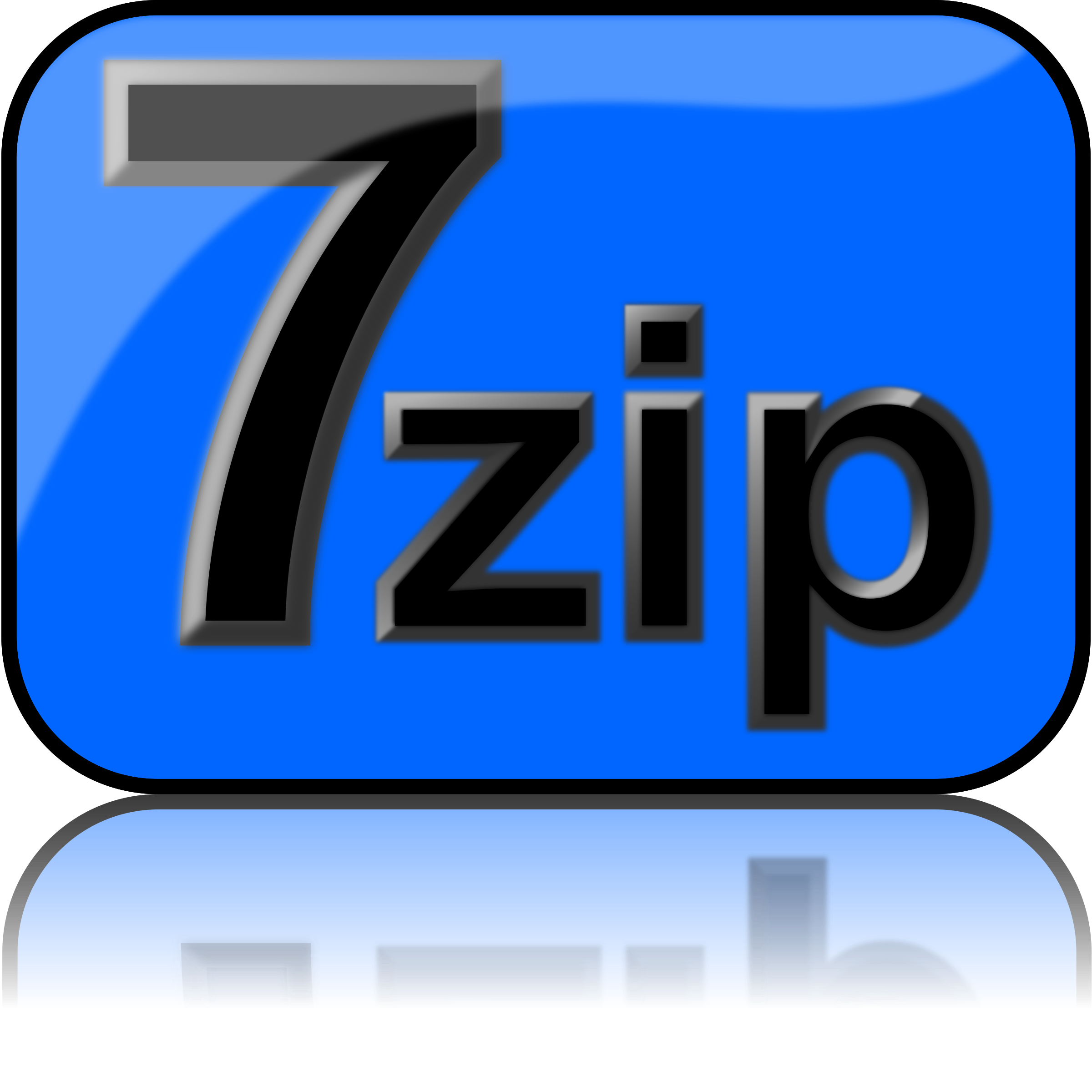 7zip Glossy Extrude Blue PNG icon