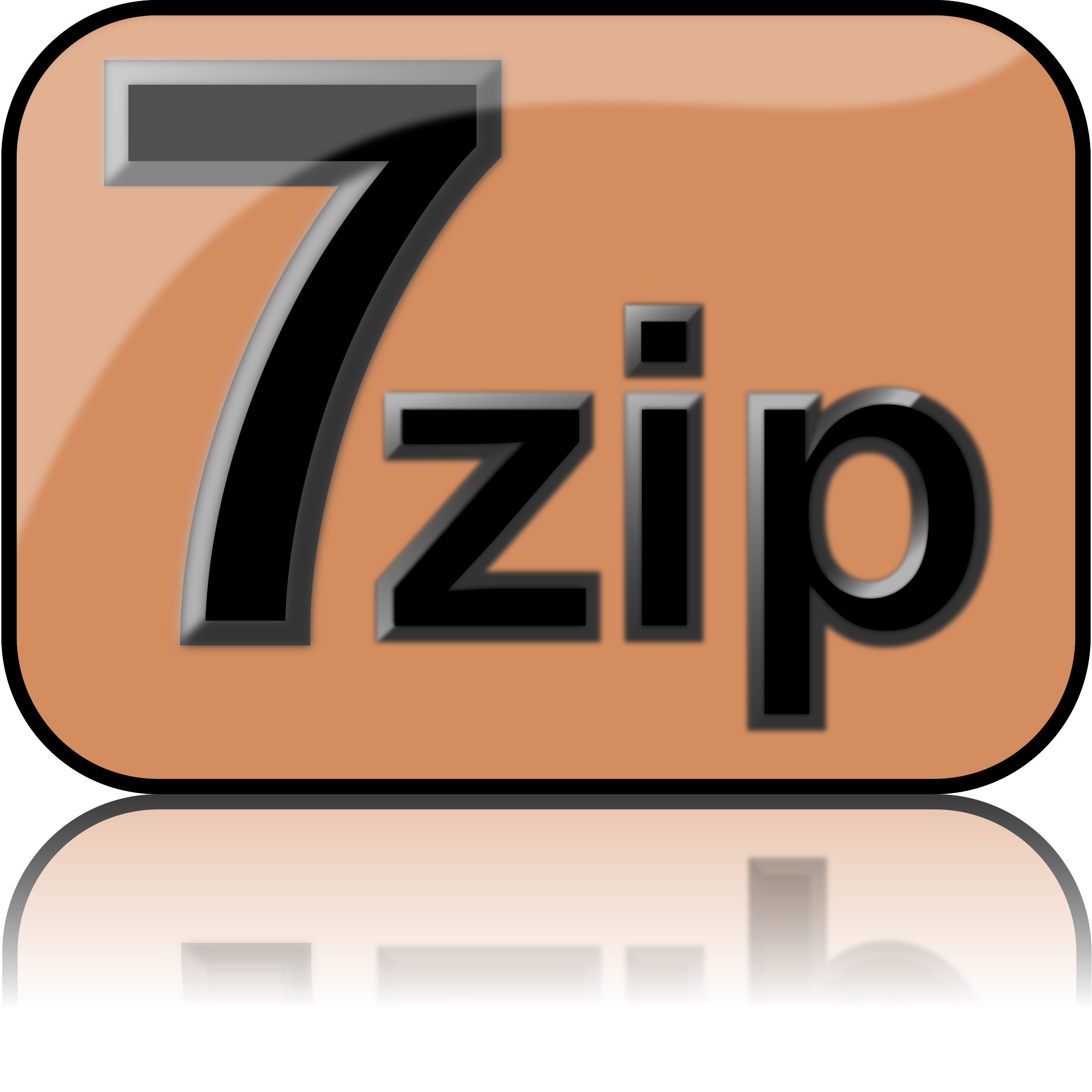 7zip Glossy Extrude Brown SVG Clip arts