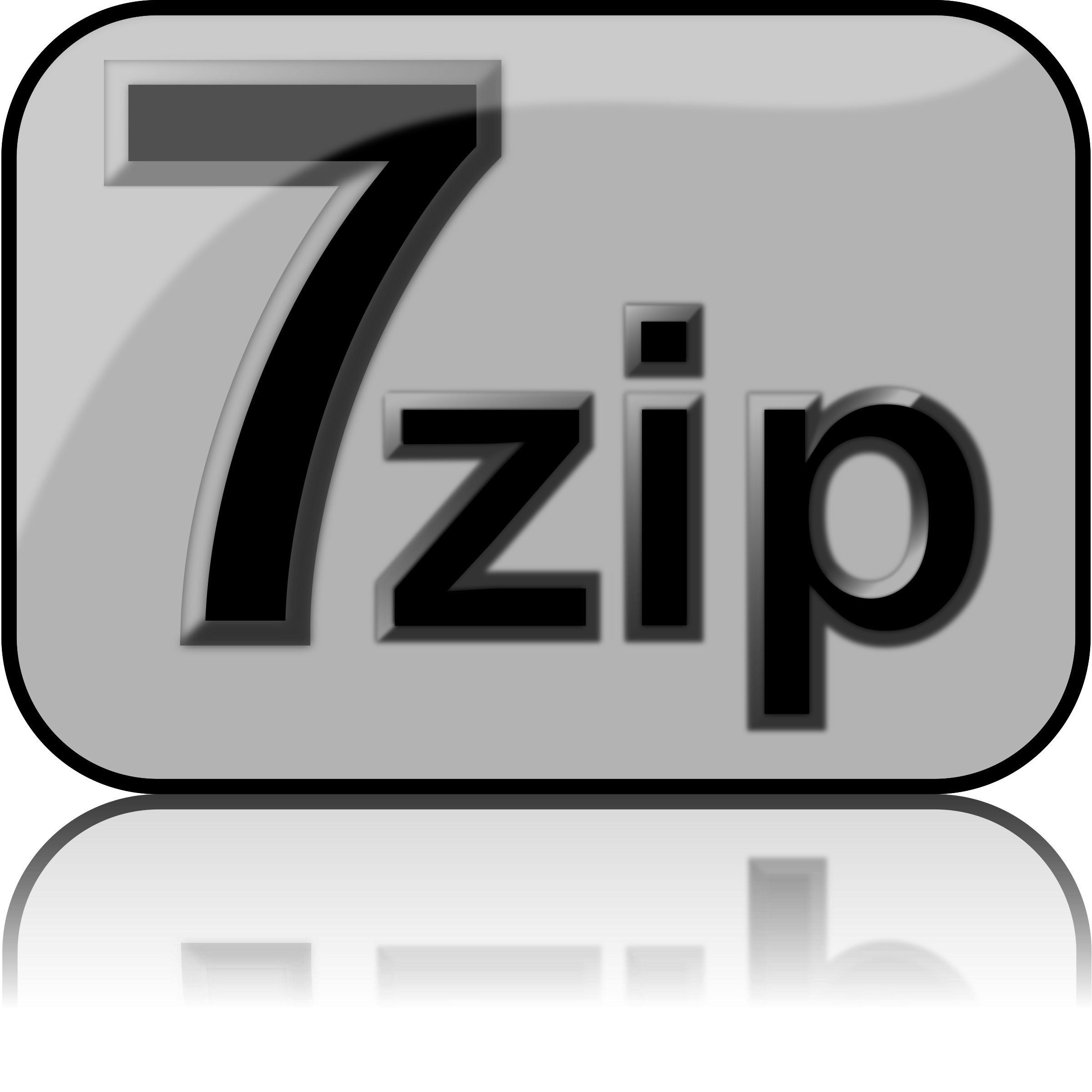7zip Glossy Extrude Gray Clip arts