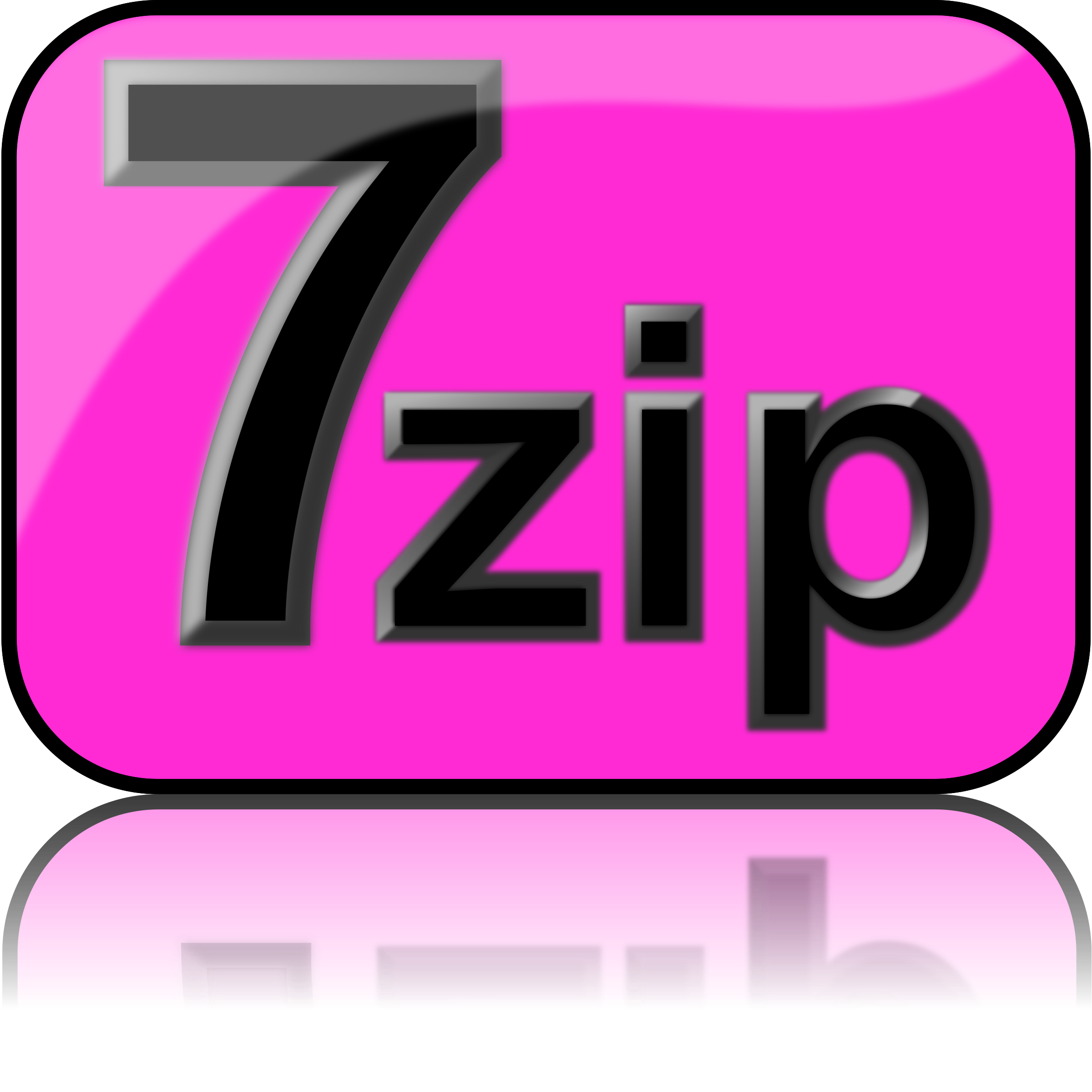 7zip Glossy Extrude Magenta Clip arts