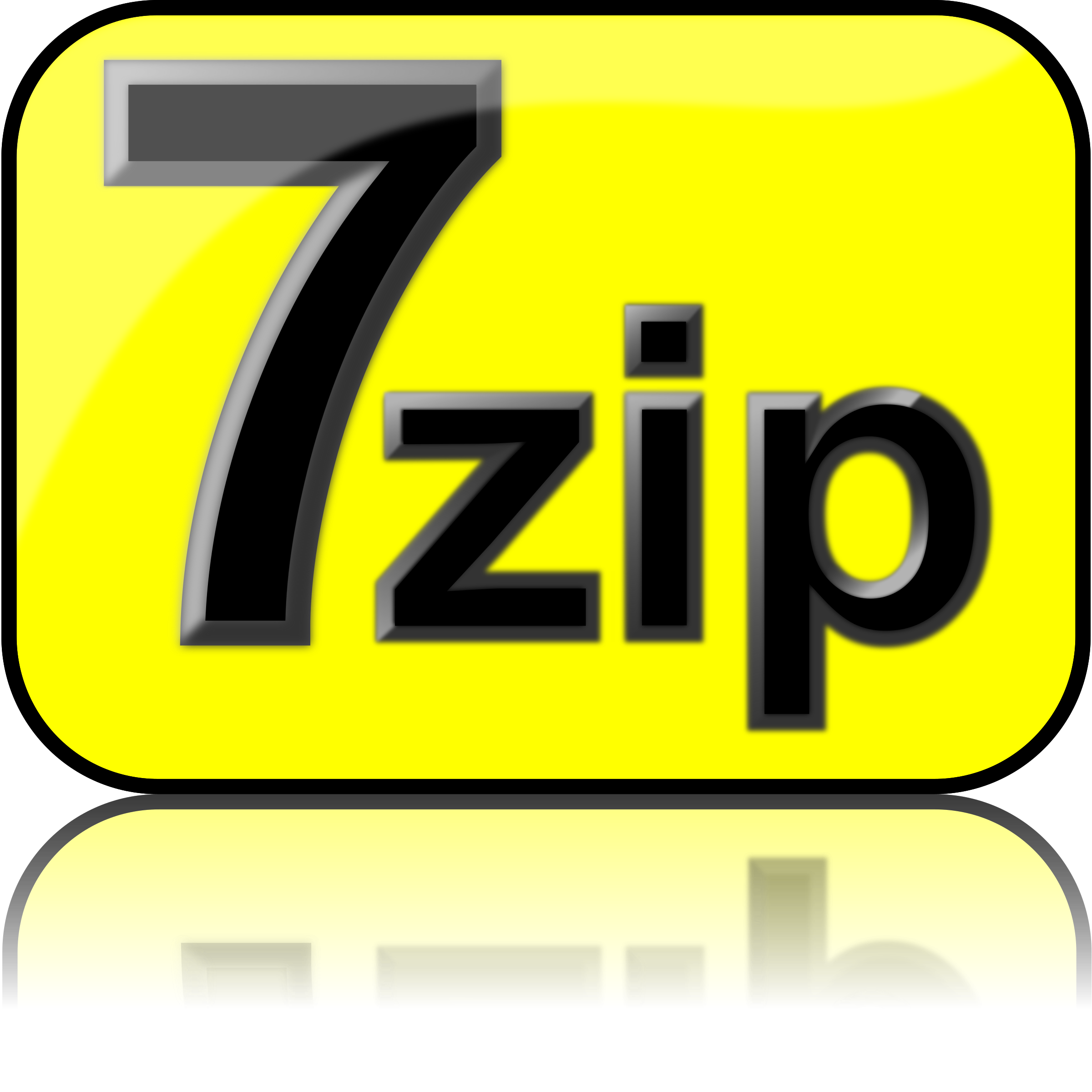 7zip Glossy Extrude Yellow PNG icon