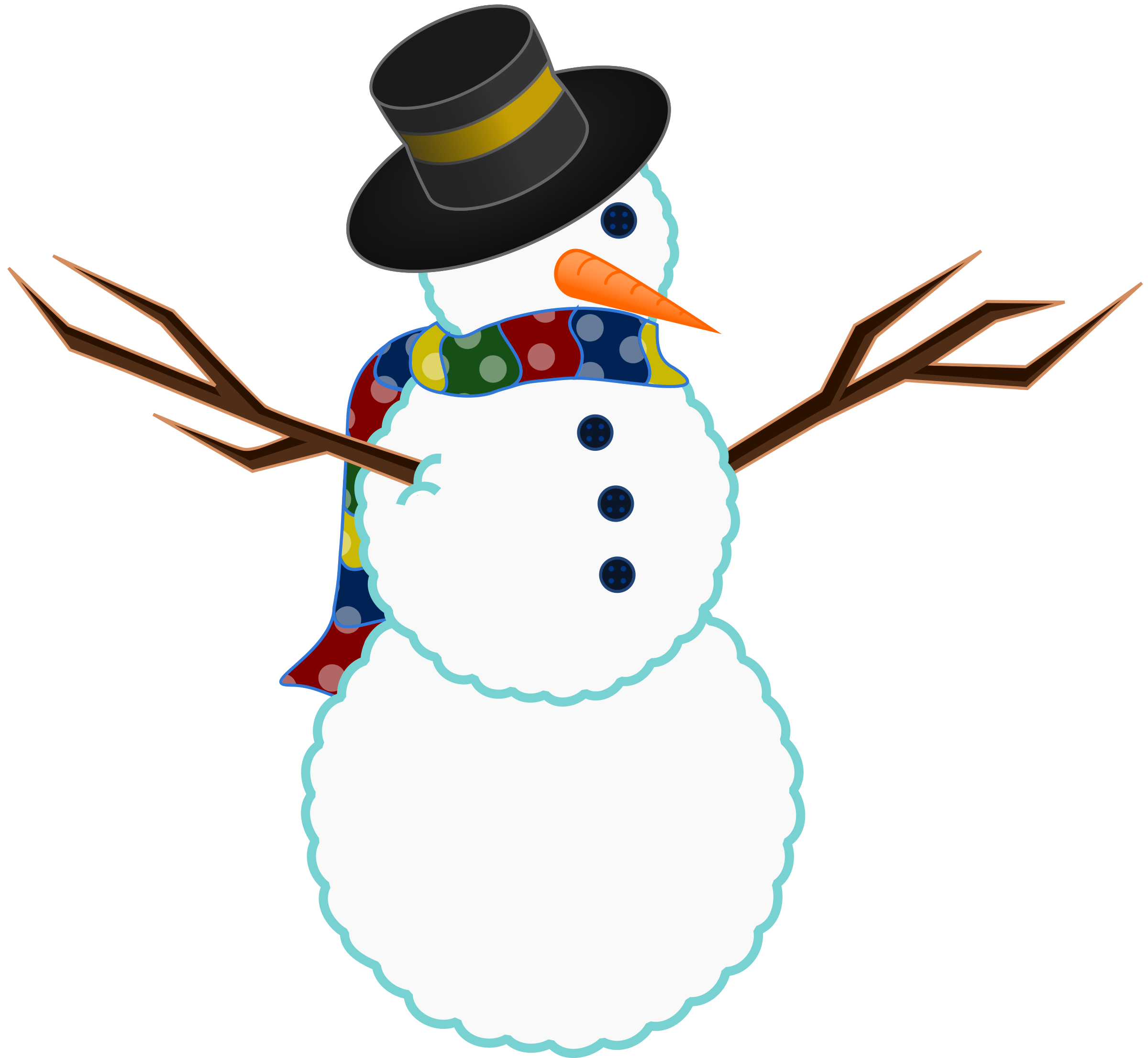 A scarfed Snowman PNG icon