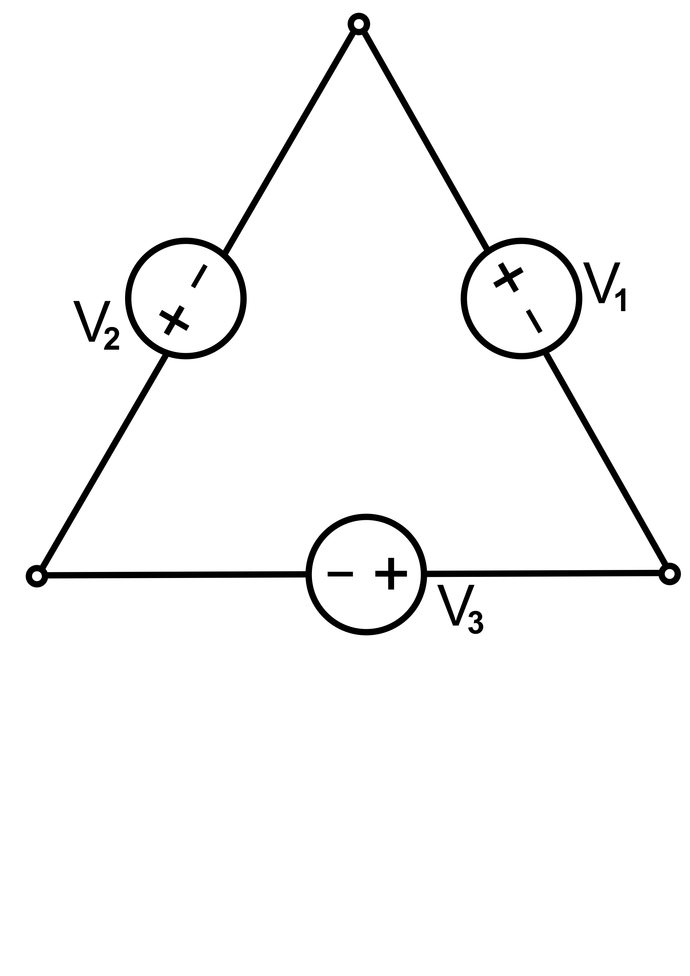A Three-phase electric power source connected in Delta formation PNG icon
