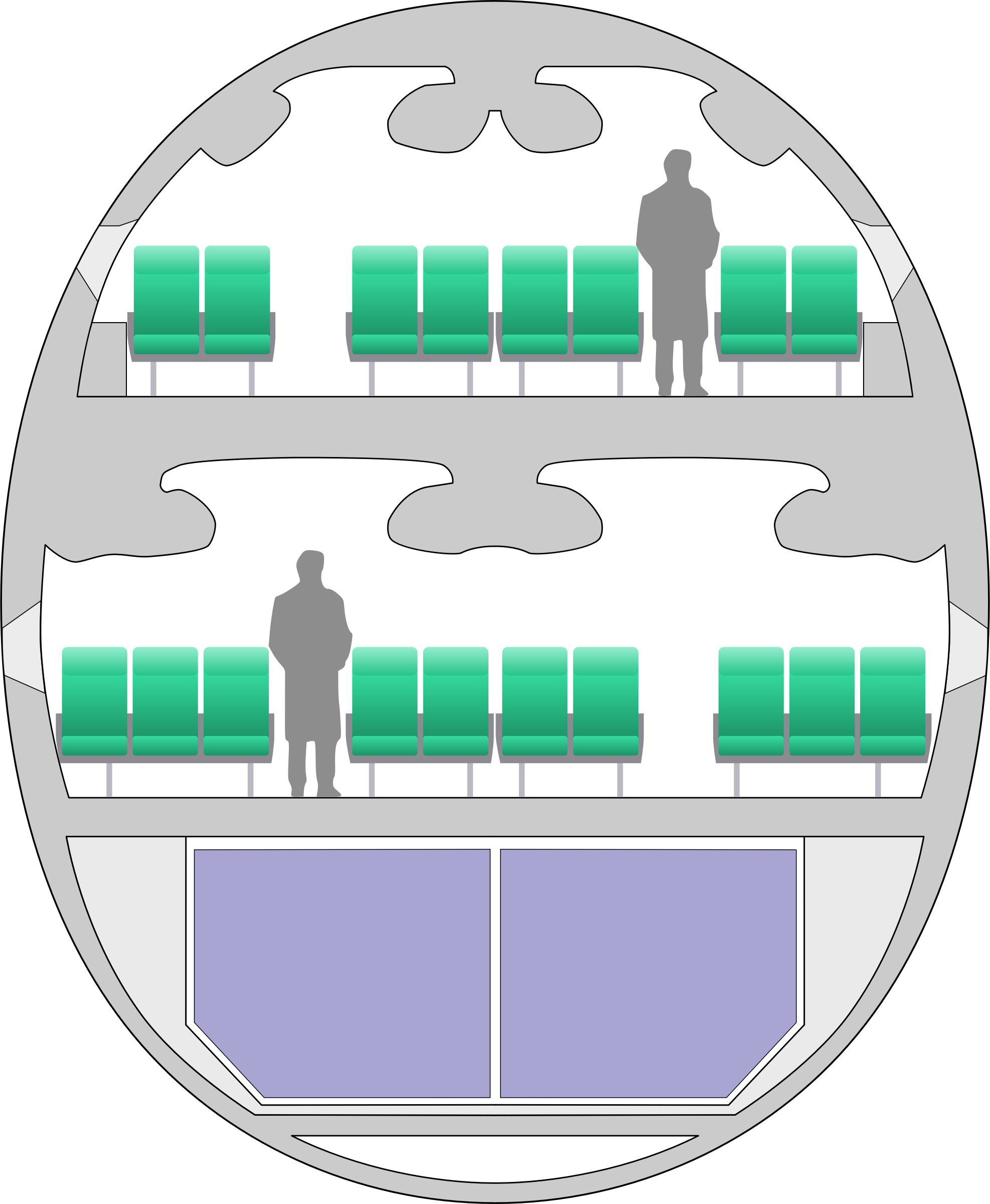 Airbus A380 Cross Section SVG Clip arts