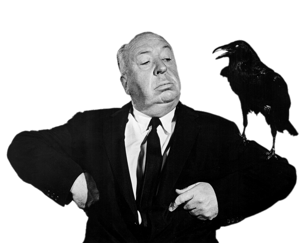 Alfred Hitchcock Posing With Crow on His Arm PNG icon