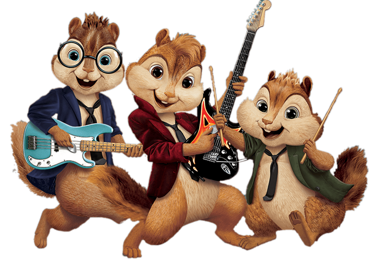 Alvin and the Chipmunks Playing Music PNG images