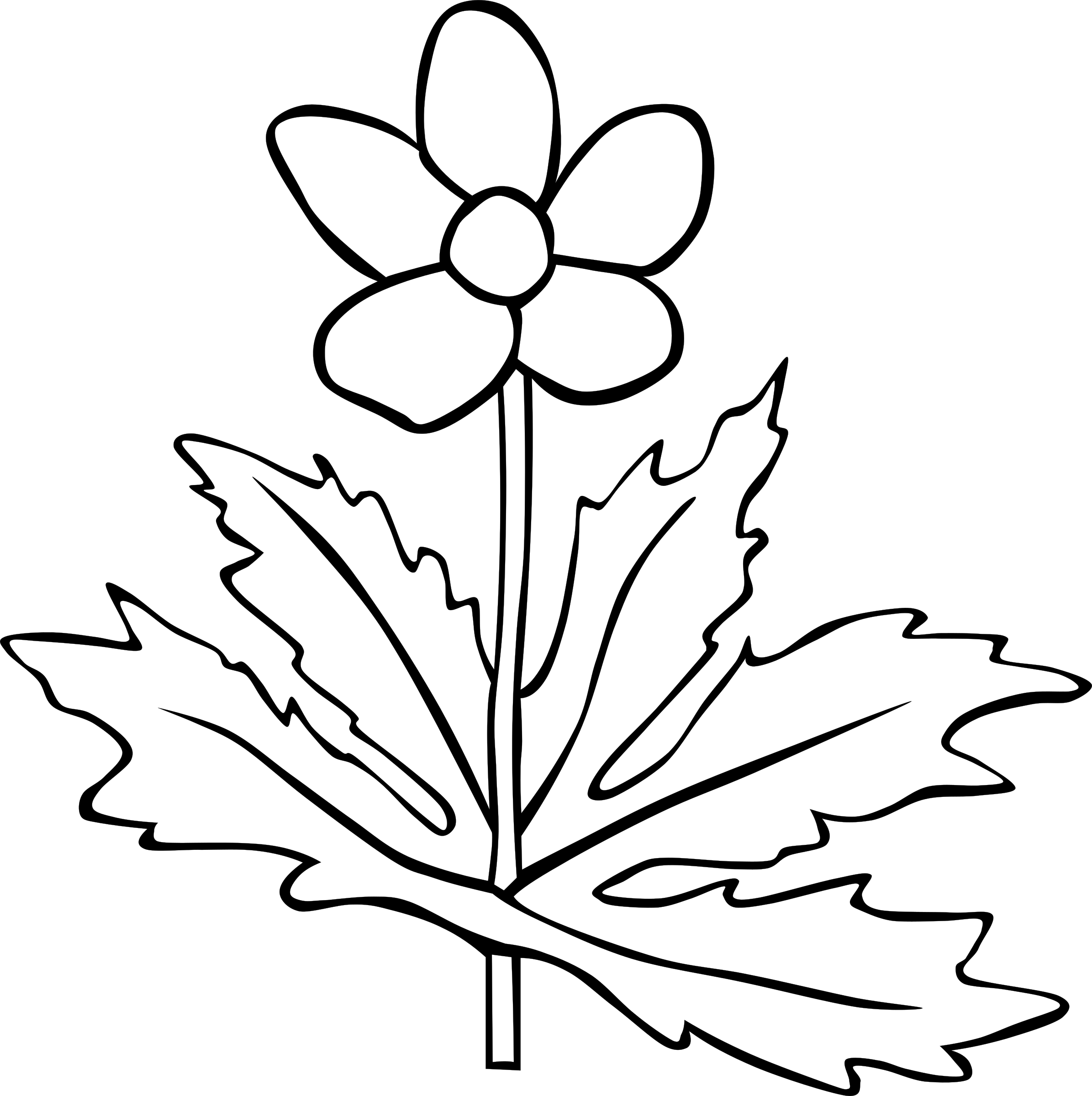Anemone Canadensis Flower Outline PNG icon