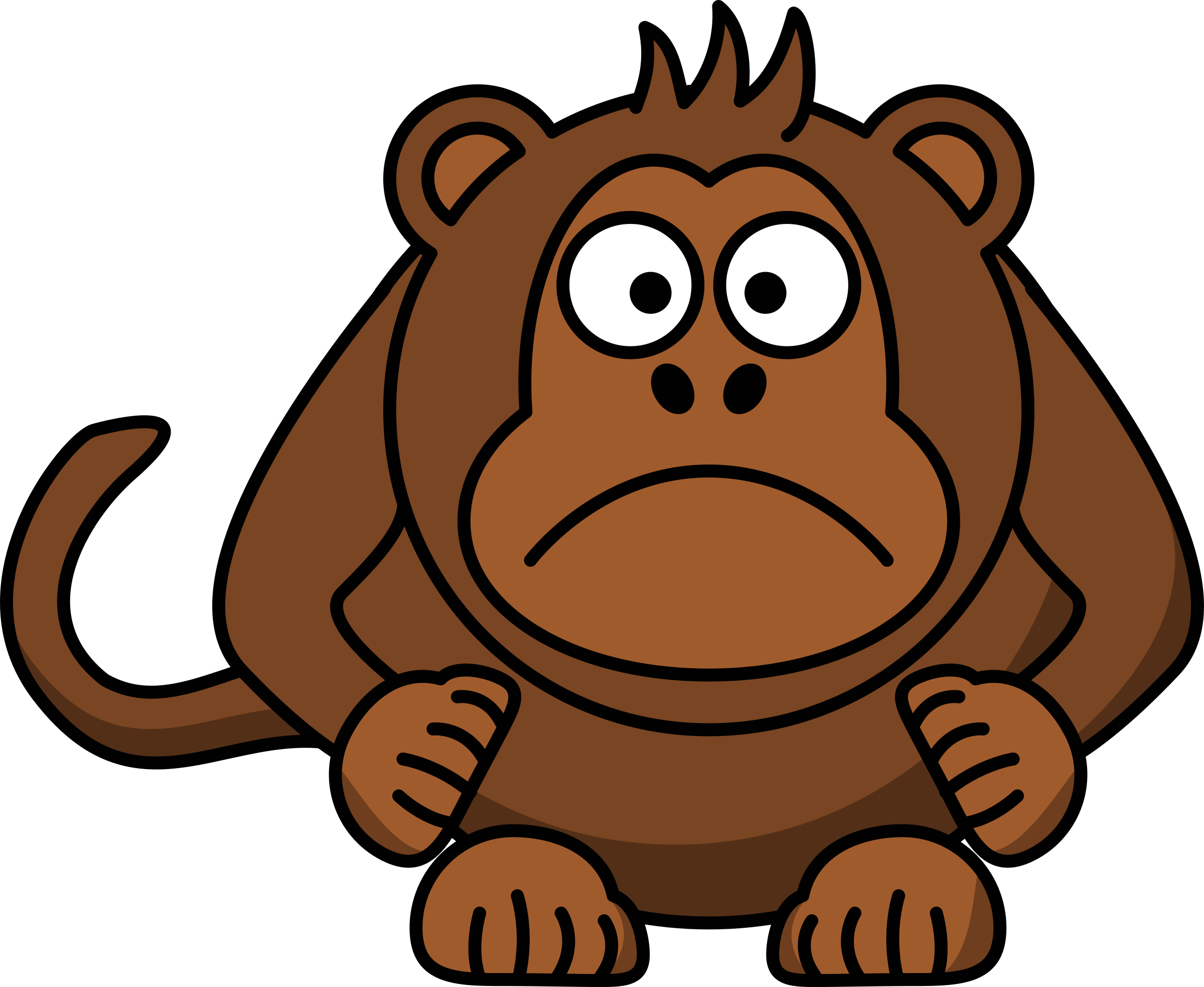 Angry Cartoon monkey SVG Clip arts