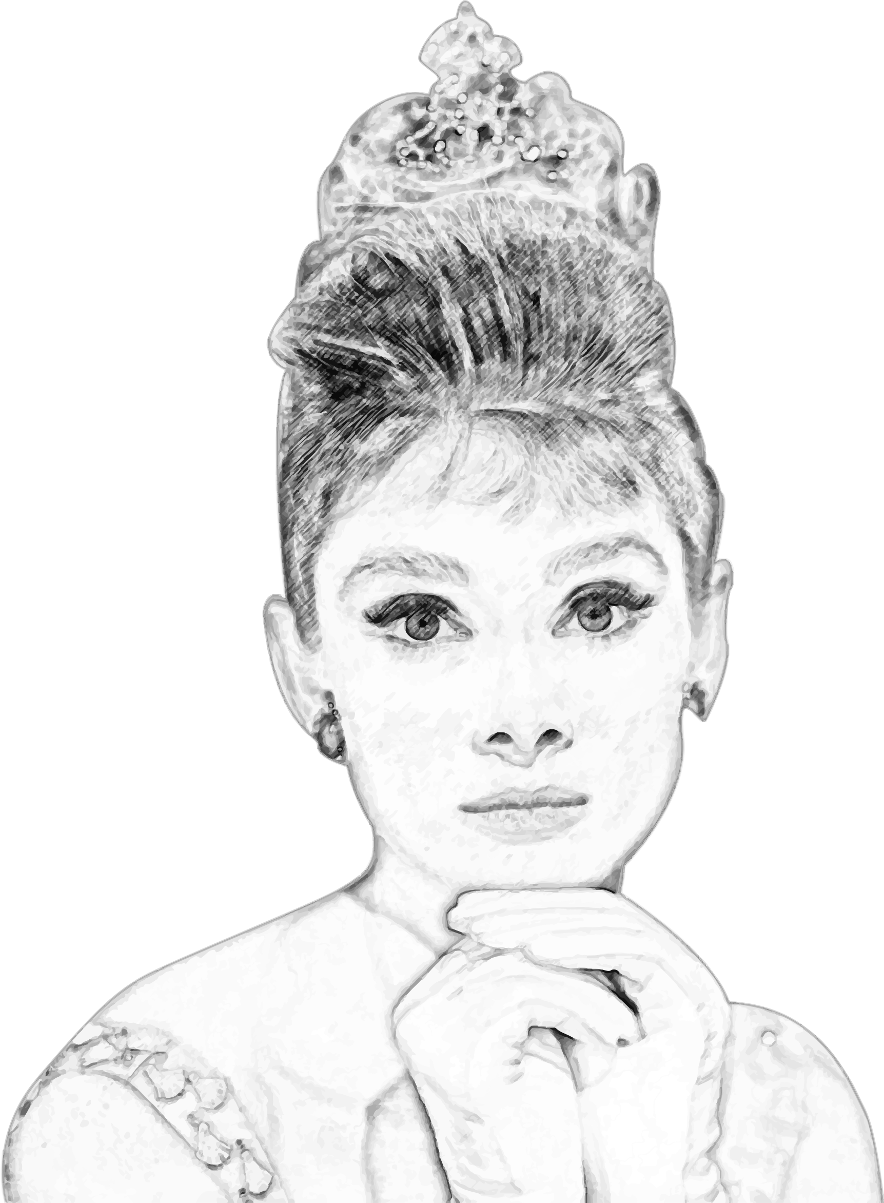 Audrey Hepburn Pencil Sketch Portrait Clip arts