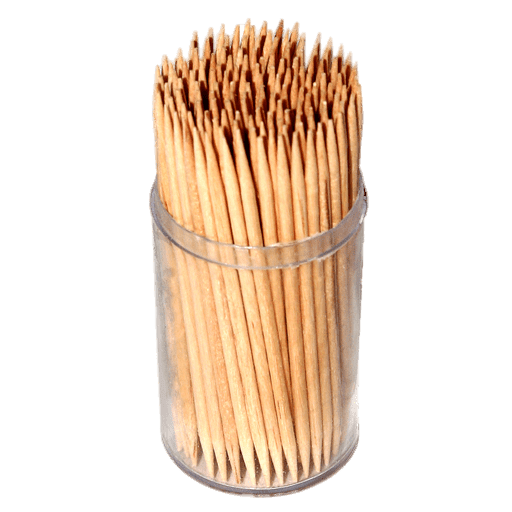 Bamboo Toothpicks In Round Pot Clip arts
