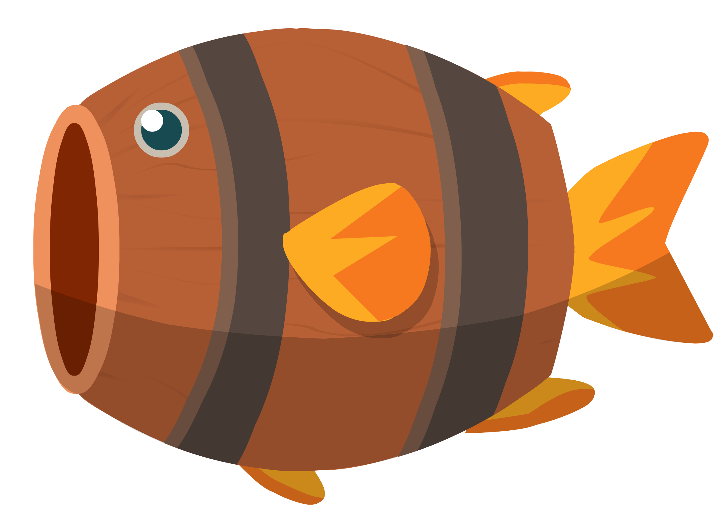 Barrel Fish Animation SVG Clip arts