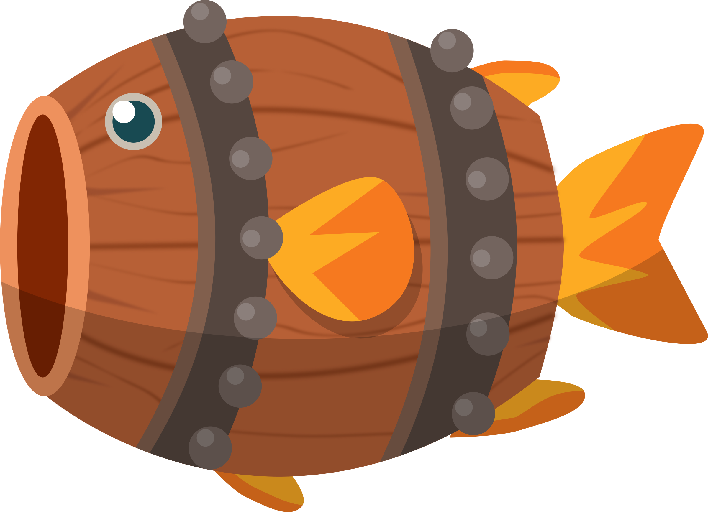 Barrel Fish SVG Clip arts