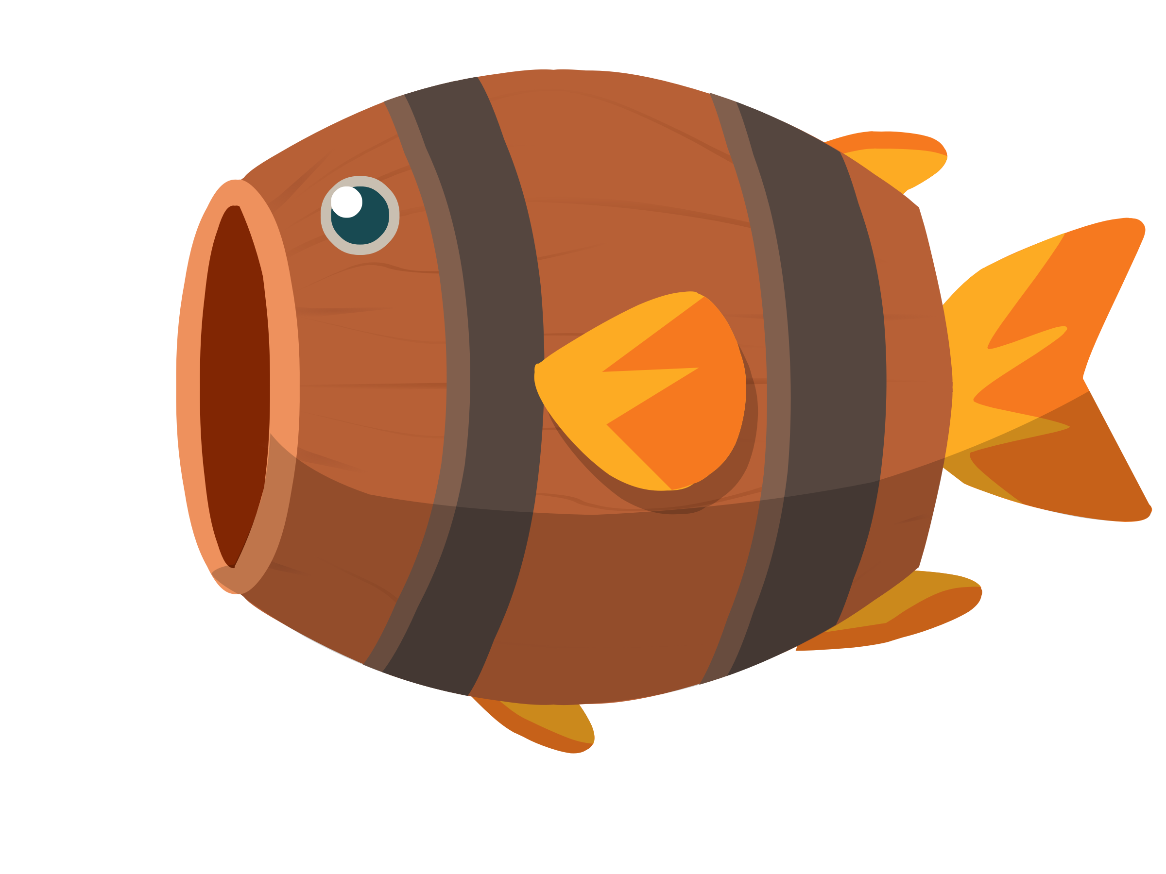Barrel Fish's child Animation SVG Clip arts