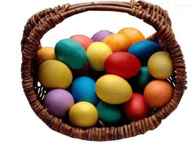 Basket With Coloured Easter Eggs SVG Clip arts