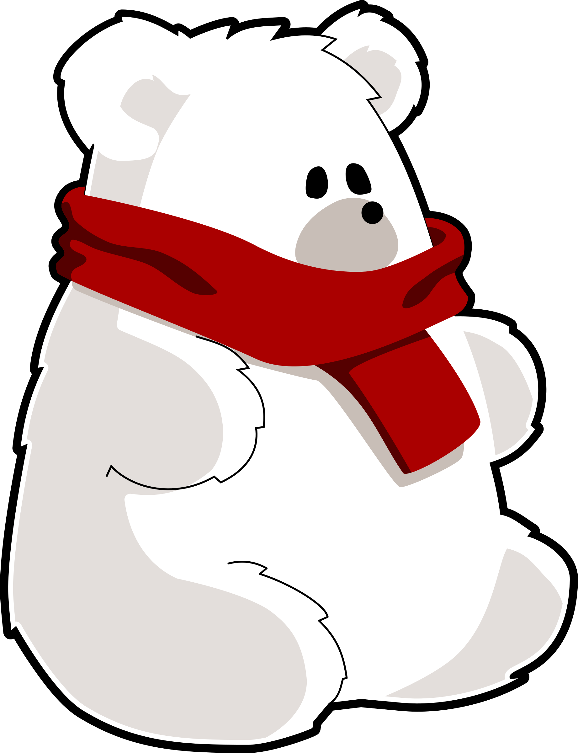 bear with red scarf Clip arts