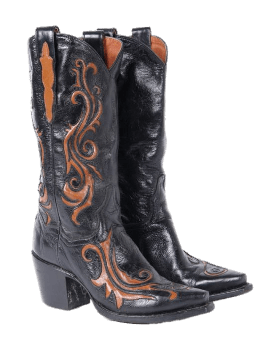 Black and Brown Vintage Cowboy Boots SVG Clip arts