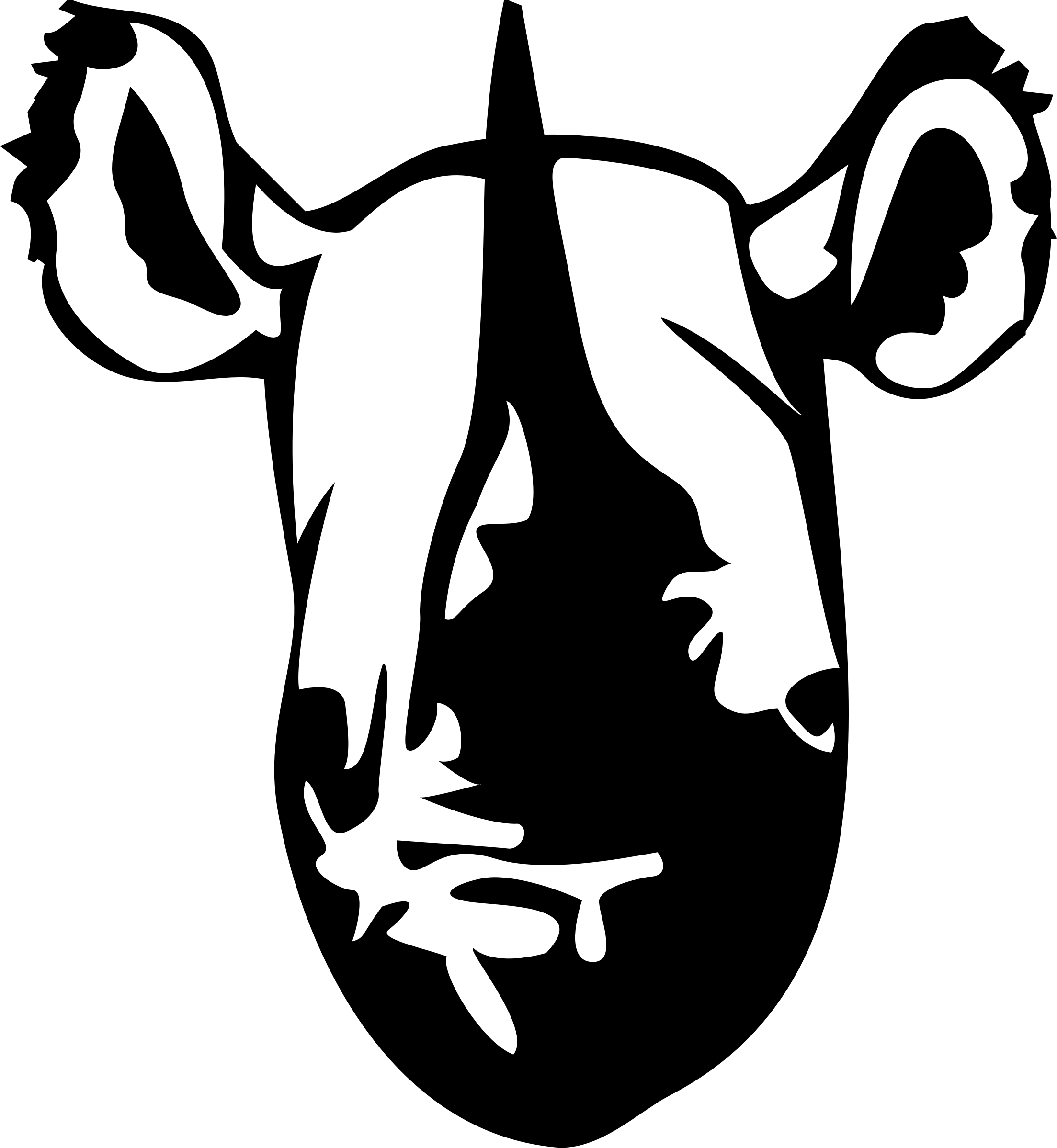 Black Rhino head PNG icon
