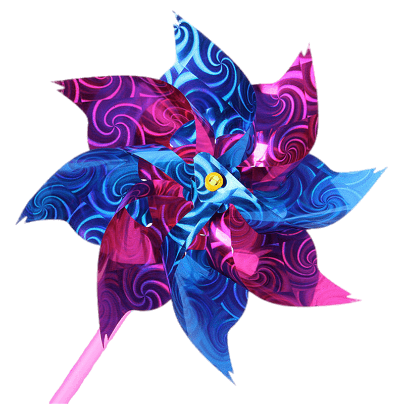 Blue and Pink Flower Windmill PNG icon
