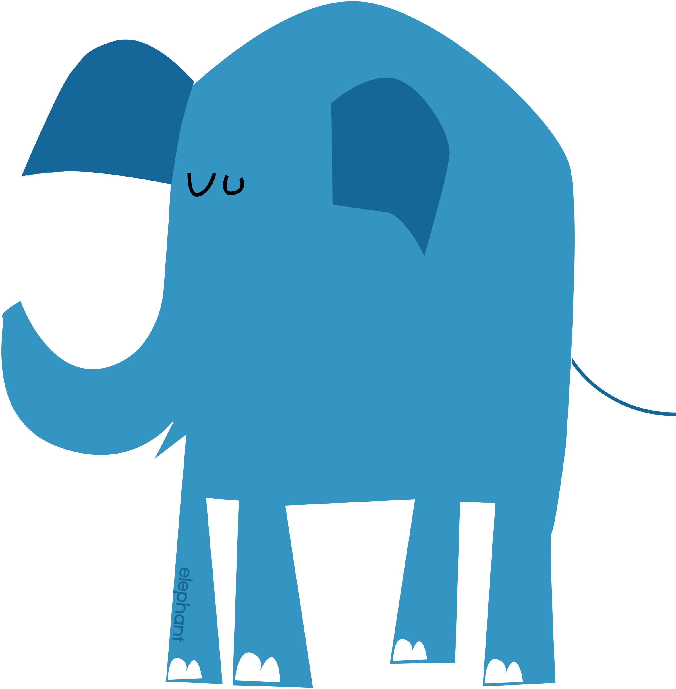 Blue Elephant SVG Clip arts