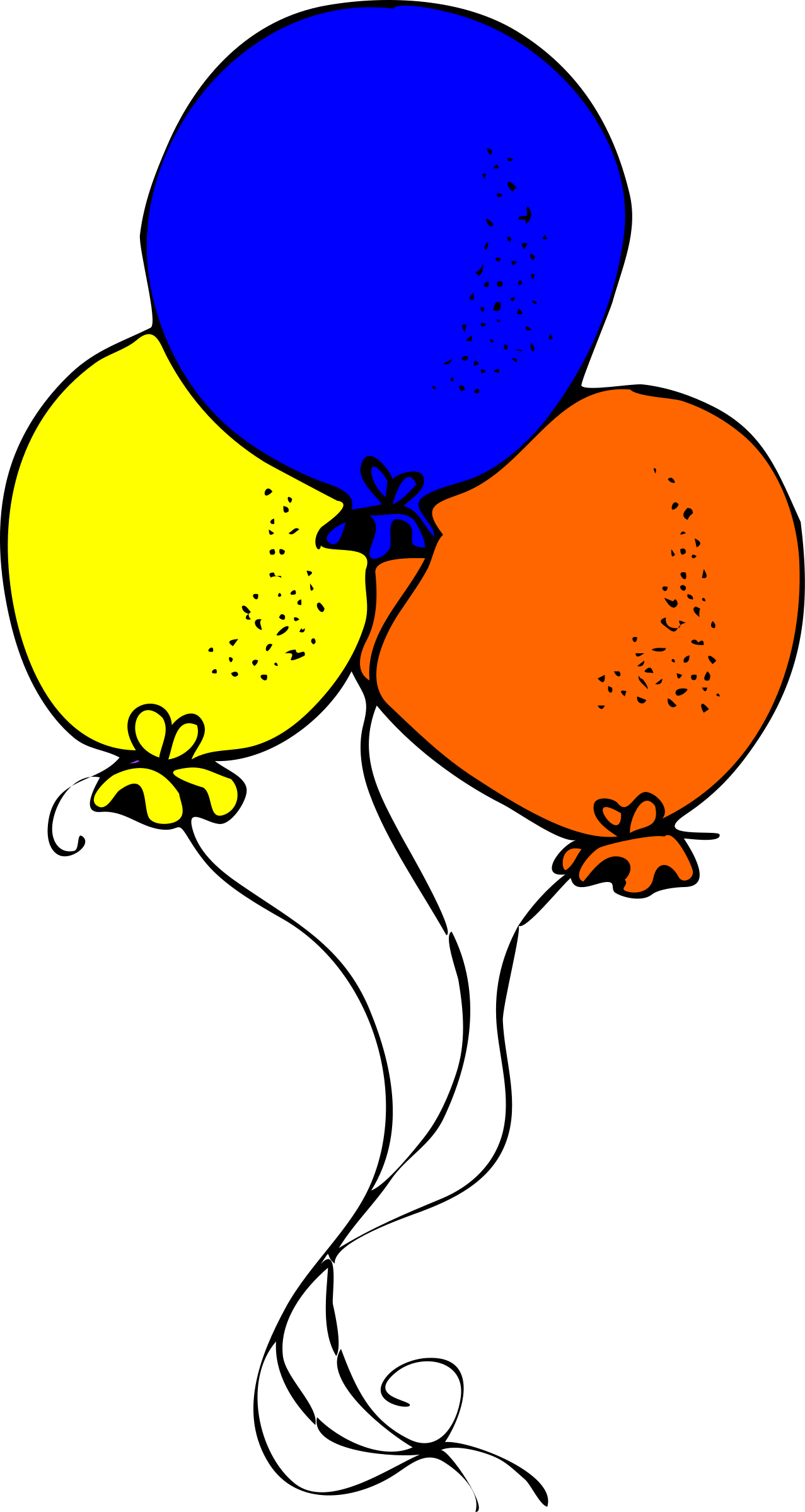 Blue orange and yellow balloons PNG icon