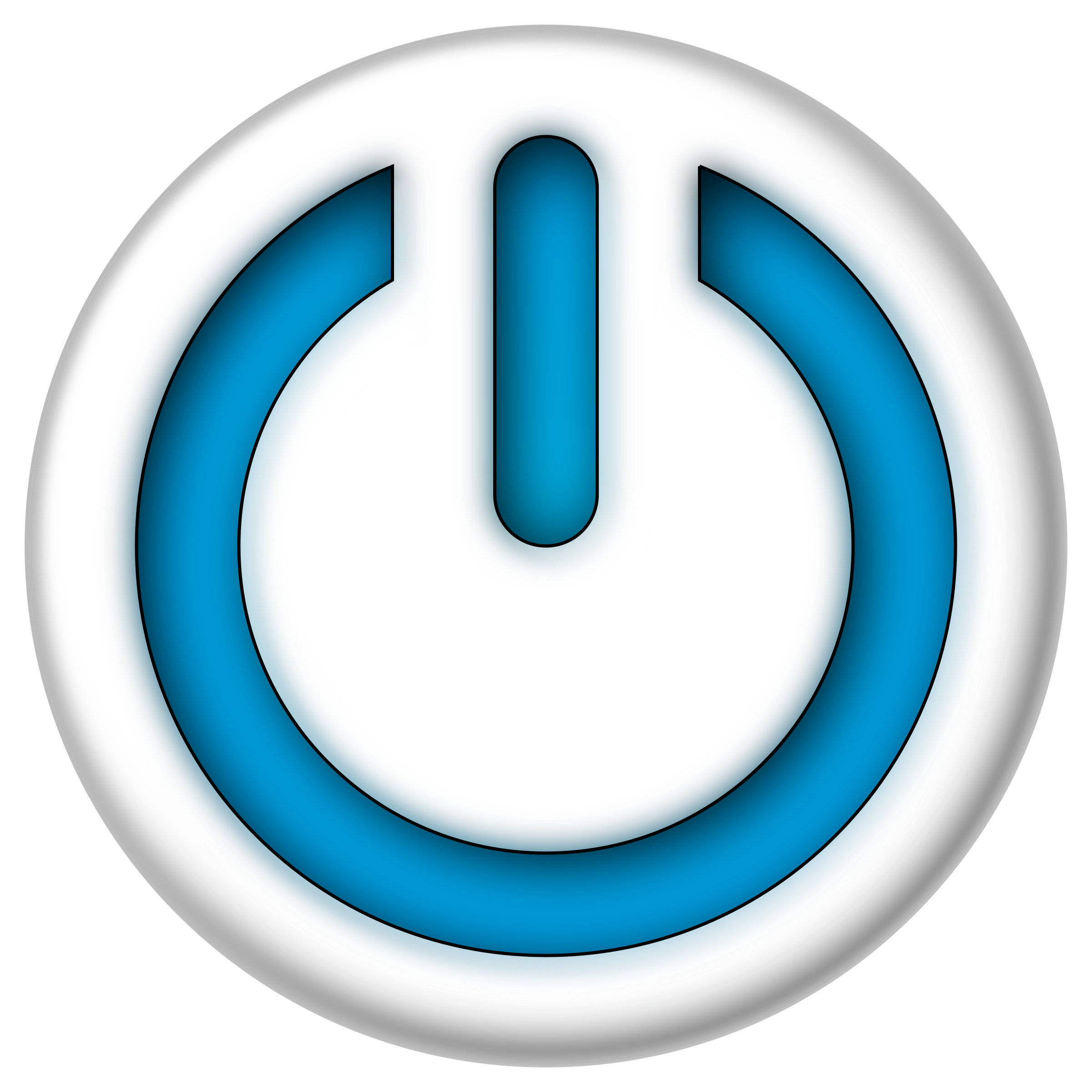 Blue Power Sign Button SVG Clip arts